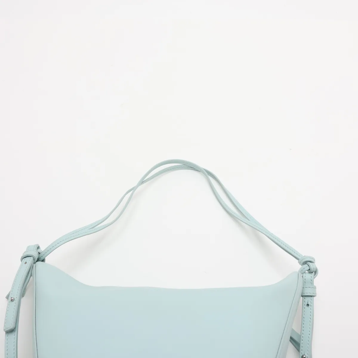 Hammock Mini Hobo Leather Shoulder Bag, Blue — view 6