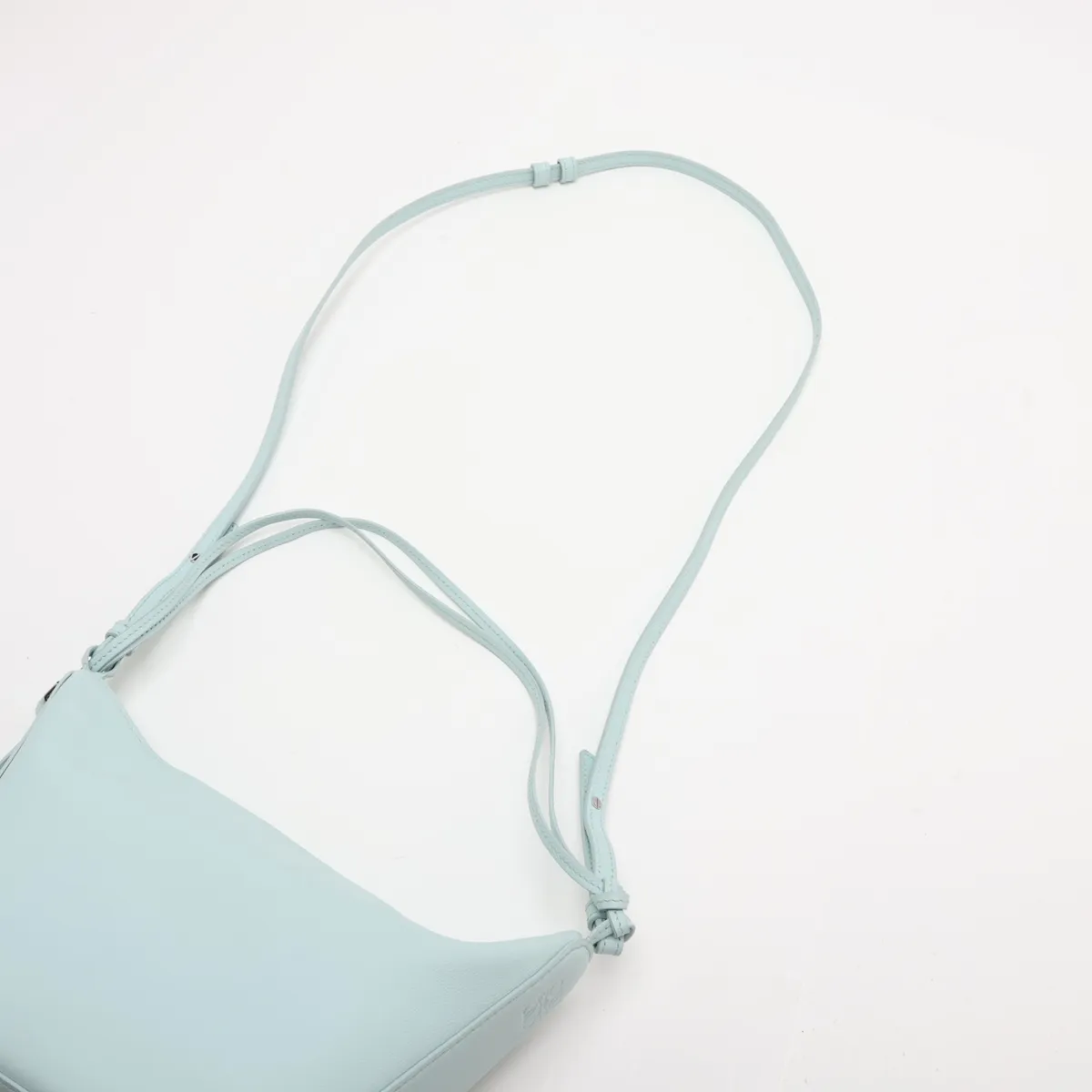 Hammock Mini Hobo Leather Shoulder Bag, Blue — view 7