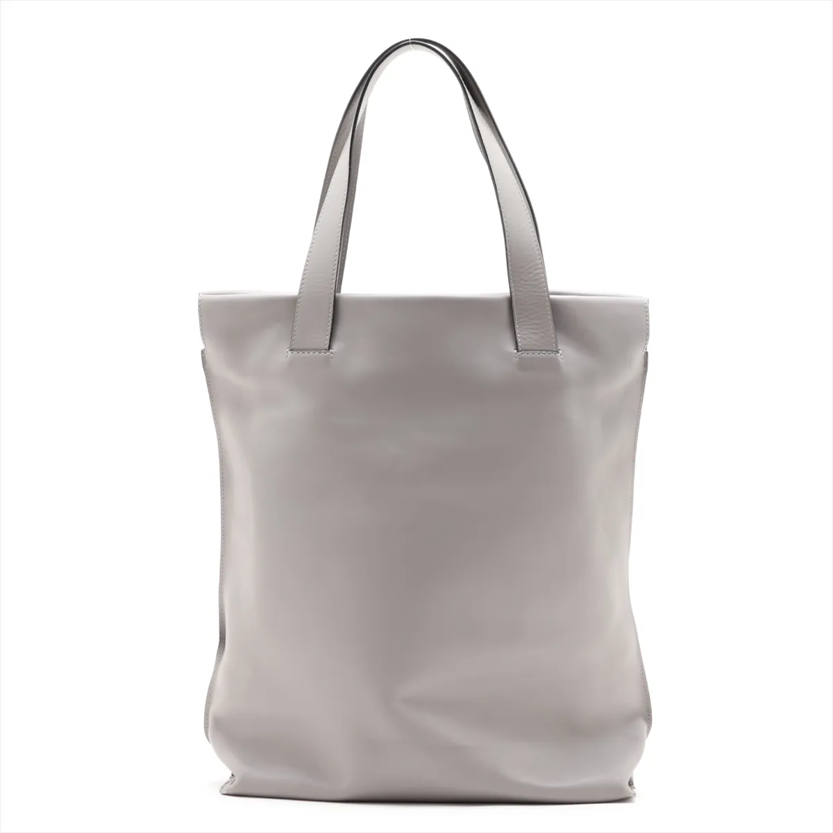 Anagram Shopper Leather Tote Bag, Gray — view 2