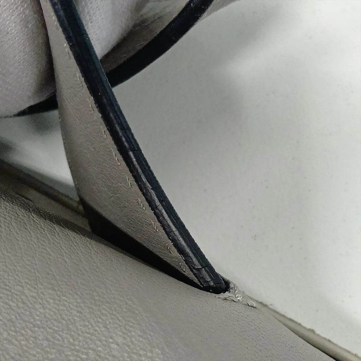 Anagram Shopper Leather Tote Bag, Gray — view 15