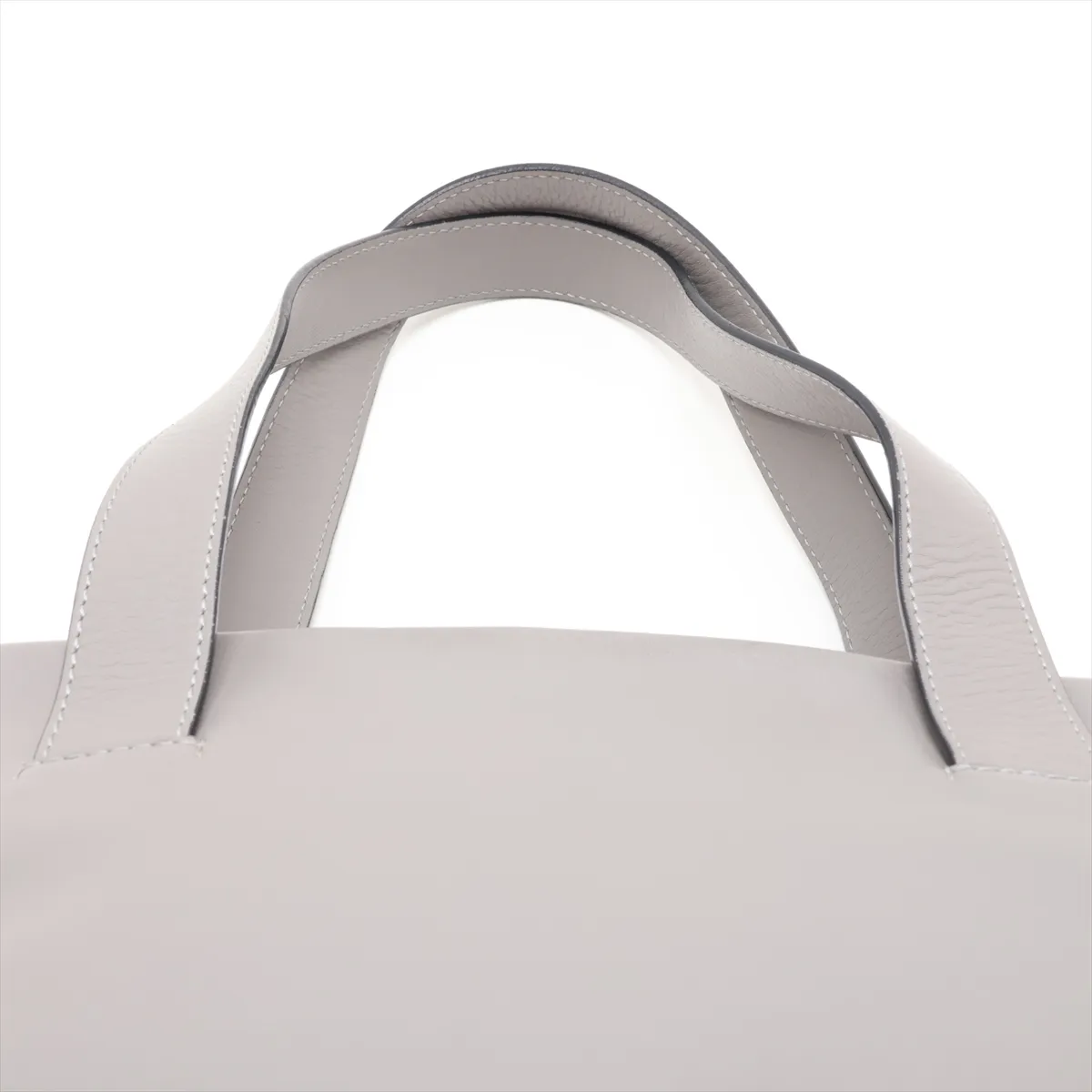 Anagram Shopper Leather Tote Bag, Gray — view 6