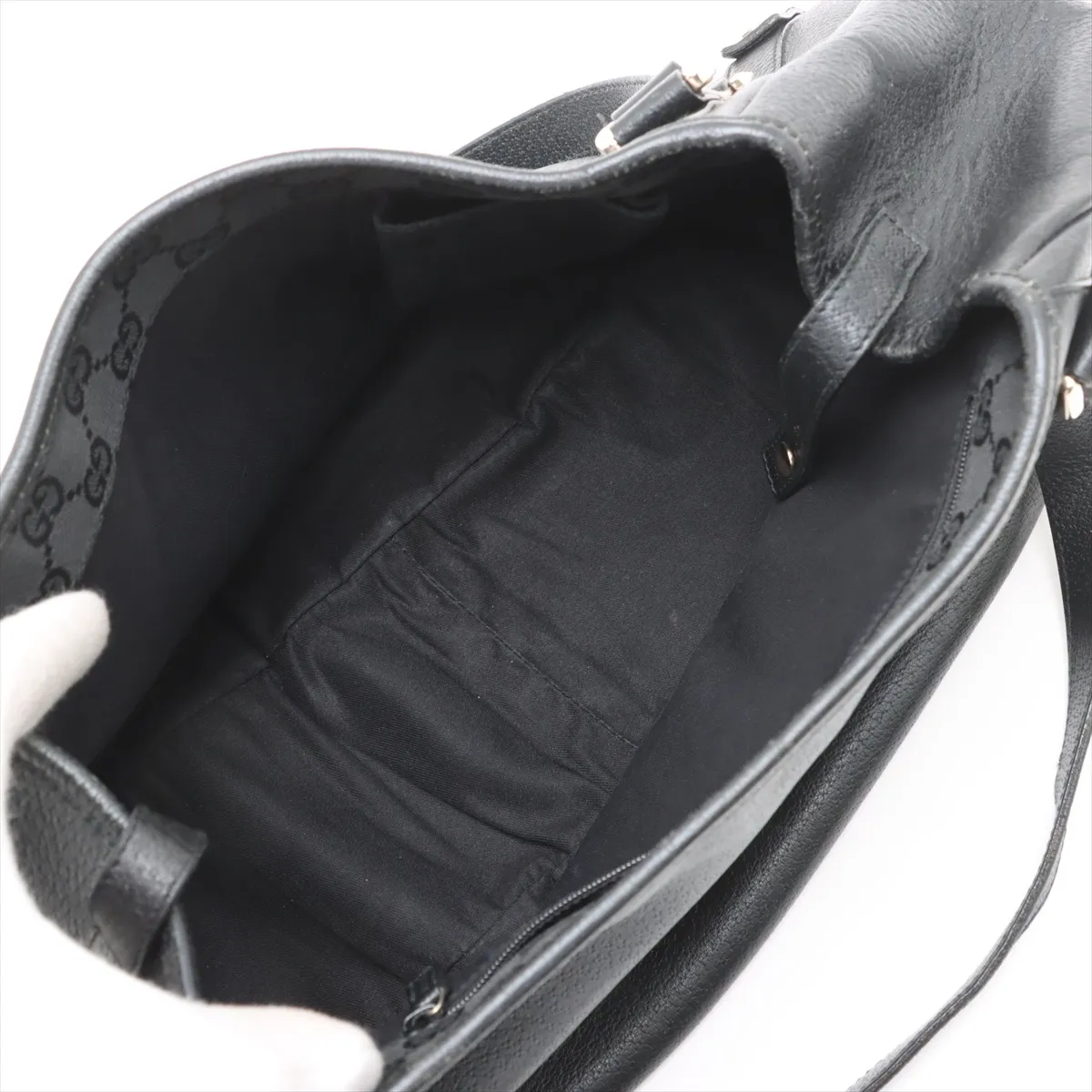 leather tote bag black 130736 — view 7