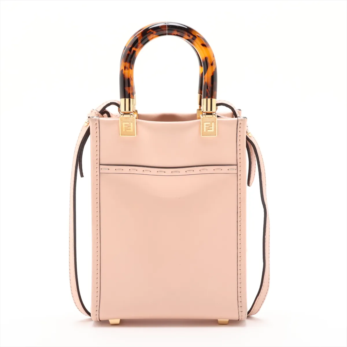 Sunshine Shopper Small 8BS051 Leather 2-Way Handbag Pink — view 2