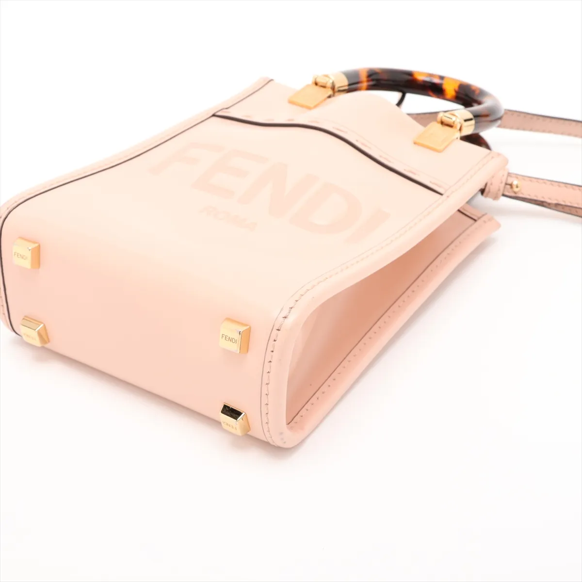 Sunshine Shopper Small 8BS051 Leather 2-Way Handbag Pink — view 3