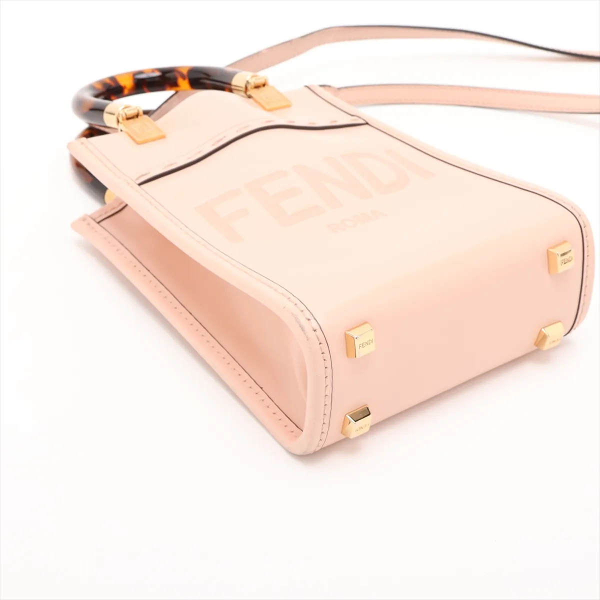 Sunshine Shopper Small 8BS051 Leather 2-Way Handbag Pink — view 4