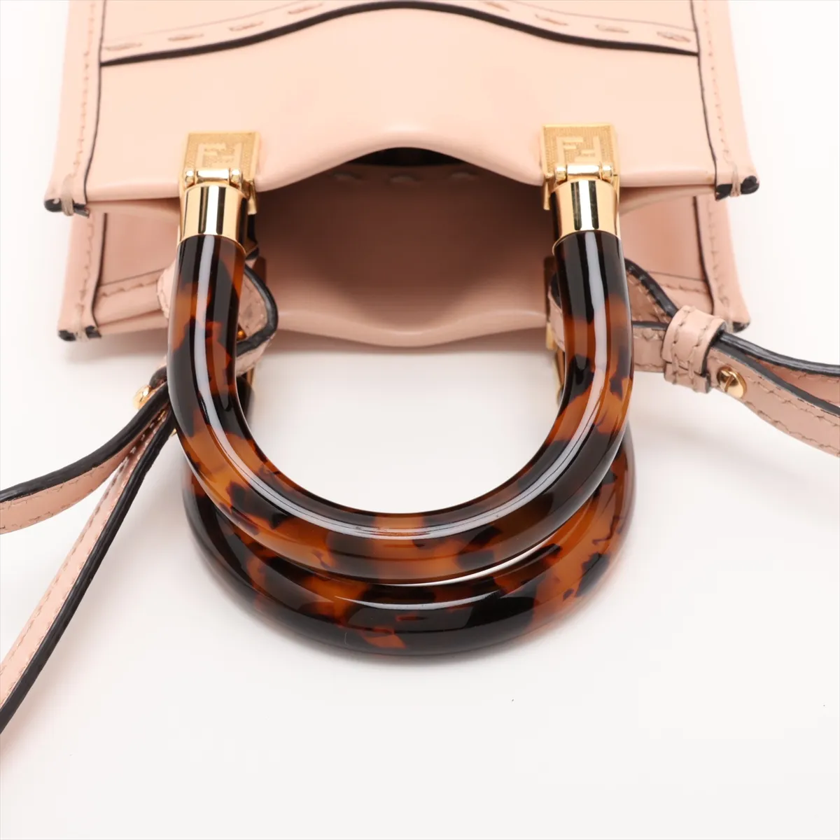 Sunshine Shopper Small 8BS051 Leather 2-Way Handbag Pink — view 5