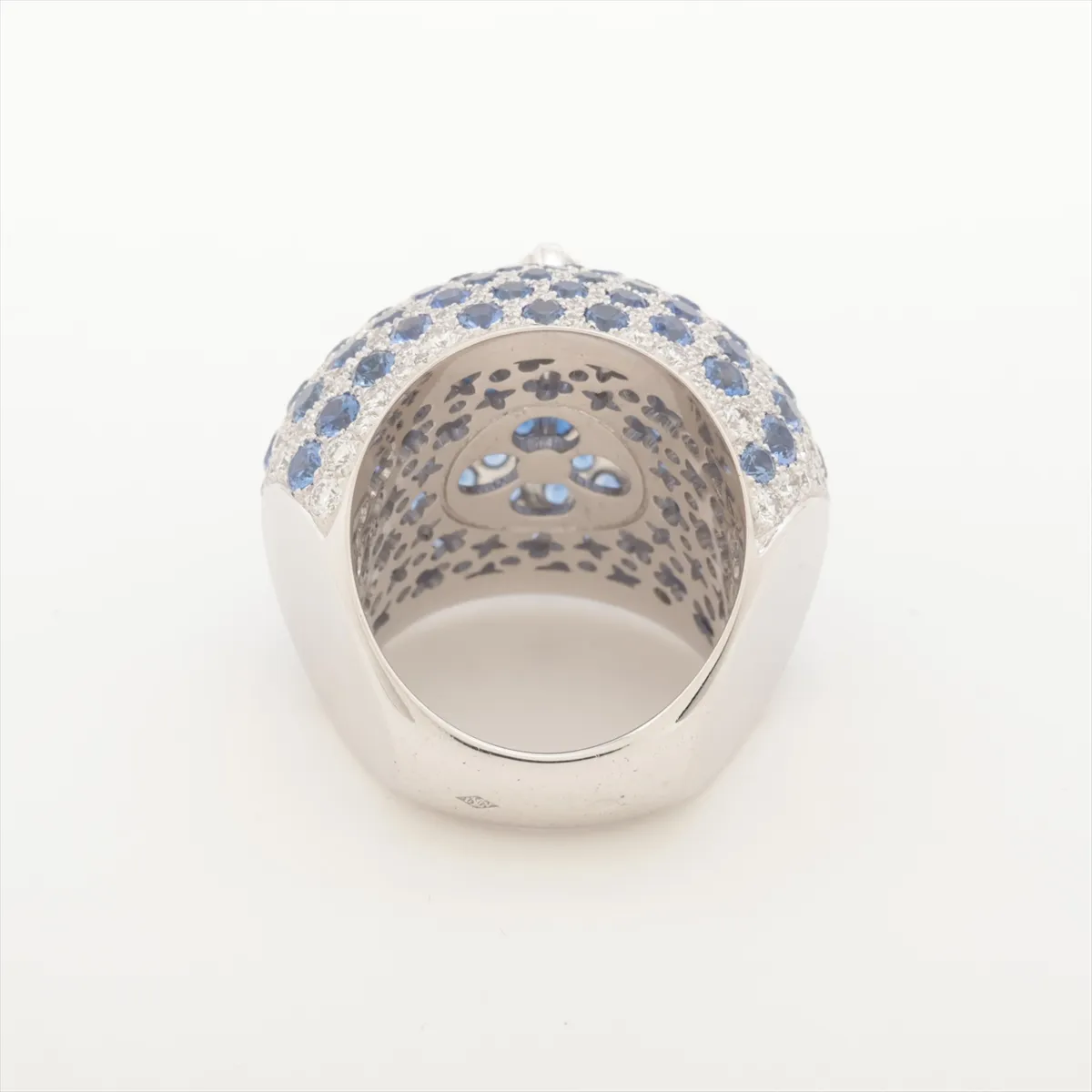Diamond and Sapphire Ring, 750 (WG), 22.9g, 1.30ct, E VVS2, Other Cut, NONE, 55, 394115. — view 2