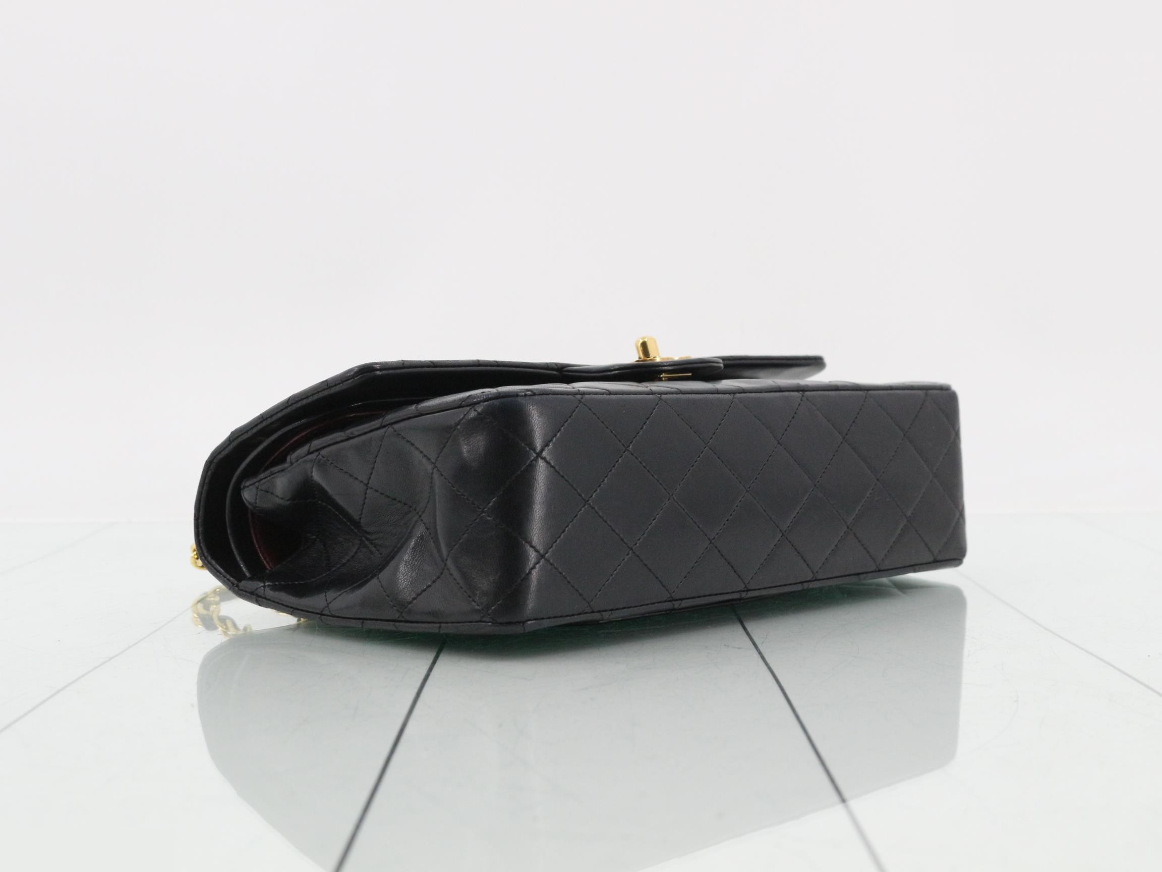 Matelassé 25 Double Chain Shoulder Bag, Double Flap, Lambskin, Black, Series 1, W25 — view 5