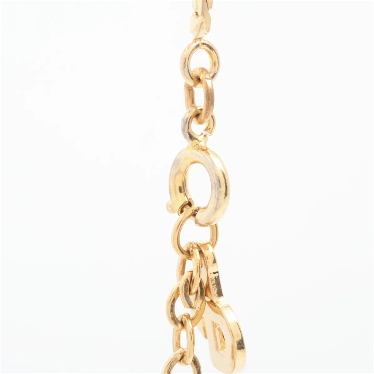 CD Logo Necklace GP x Rhinestone Gold — view 3