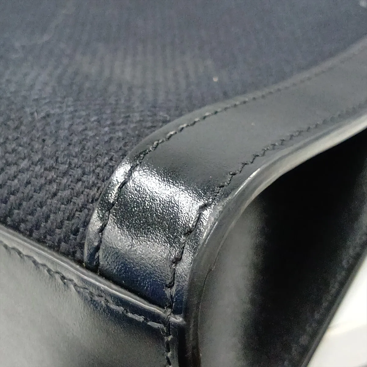 Medium Vertical Cabas Canvas x Leather 2-Way Tote Bag, Black — view 13