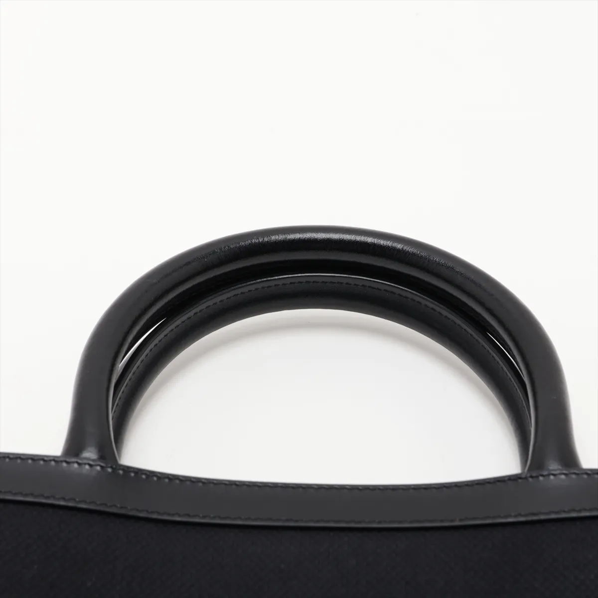 Medium Vertical Cabas Canvas x Leather 2-Way Tote Bag, Black — view 6
