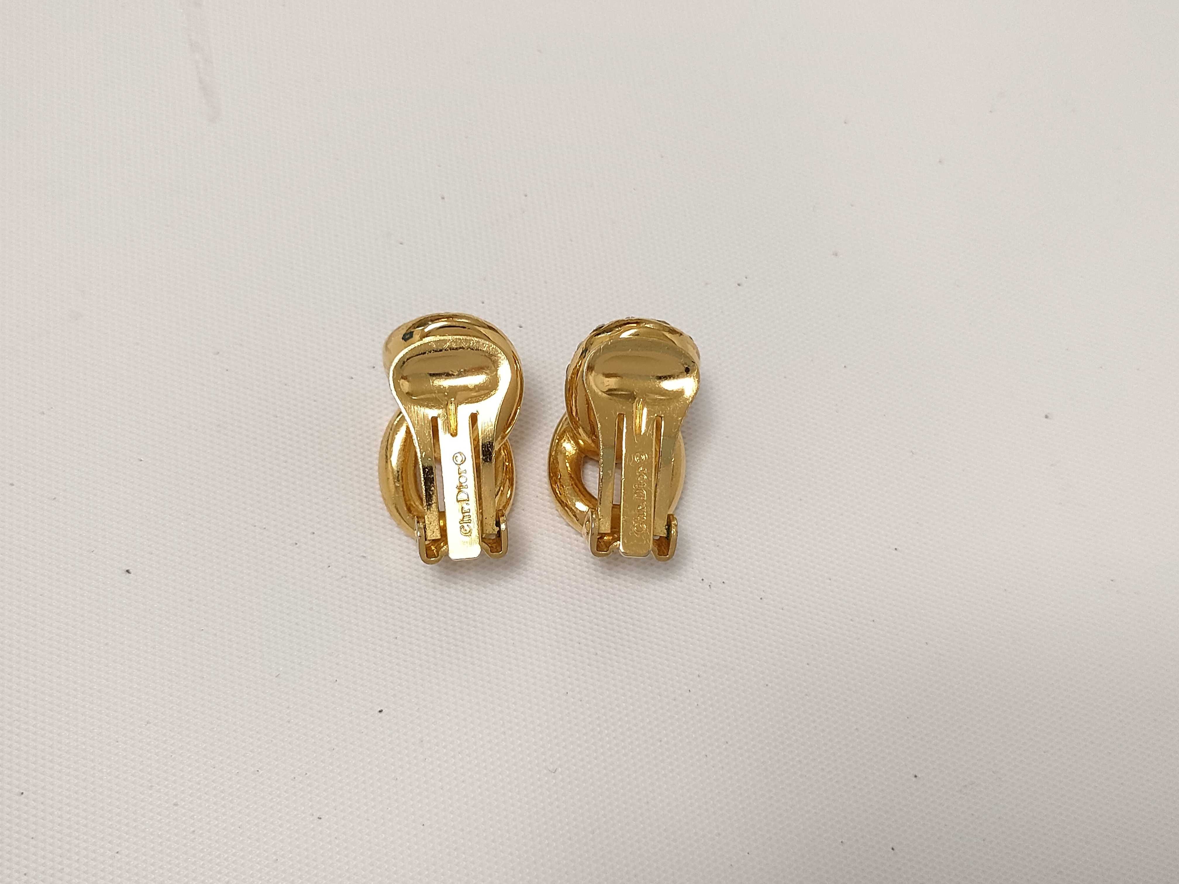 Christian Earrings, Rhinestone Gold Earrings — view 2