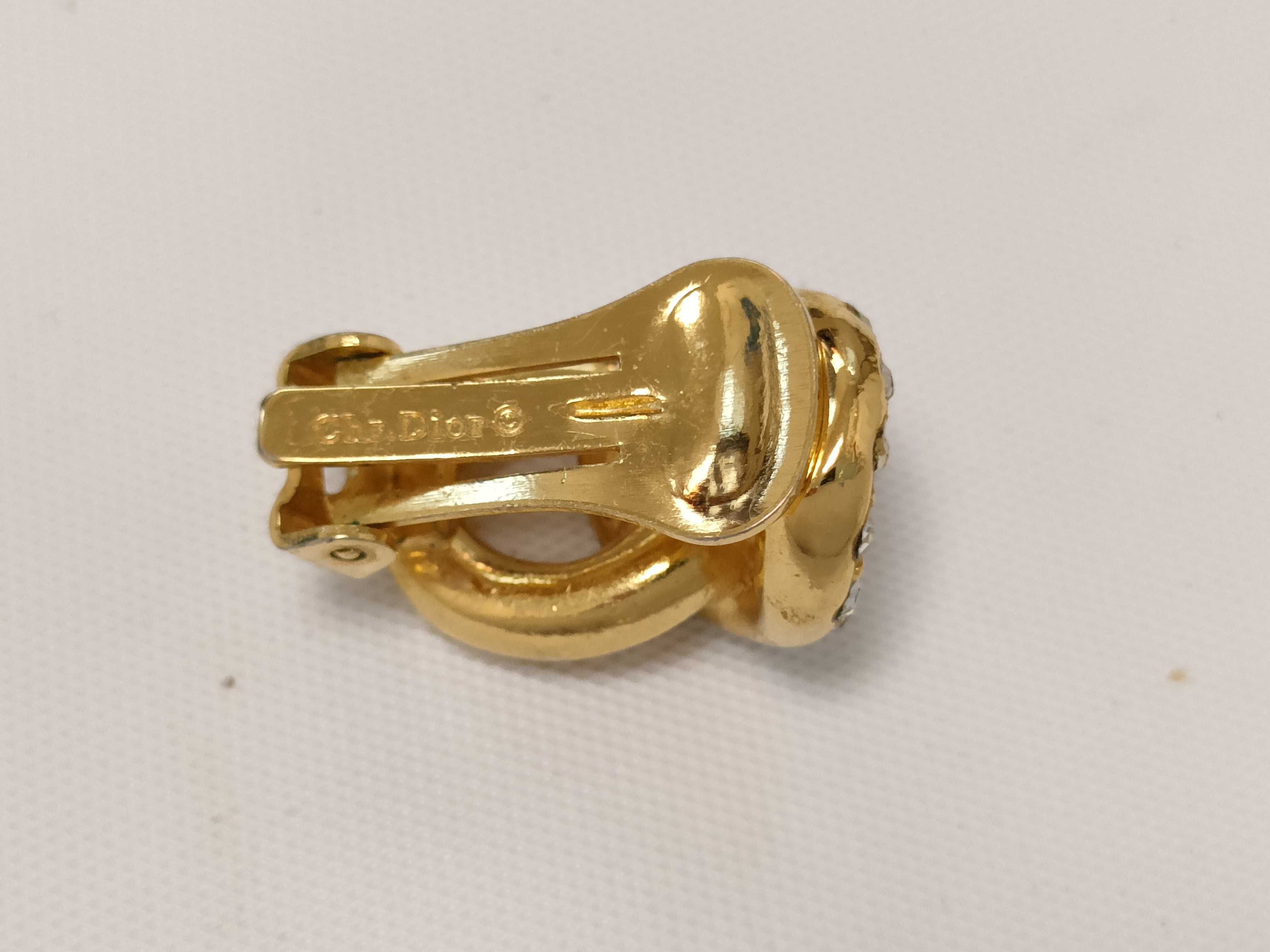 Christian Earrings, Rhinestone Gold Earrings — view 3