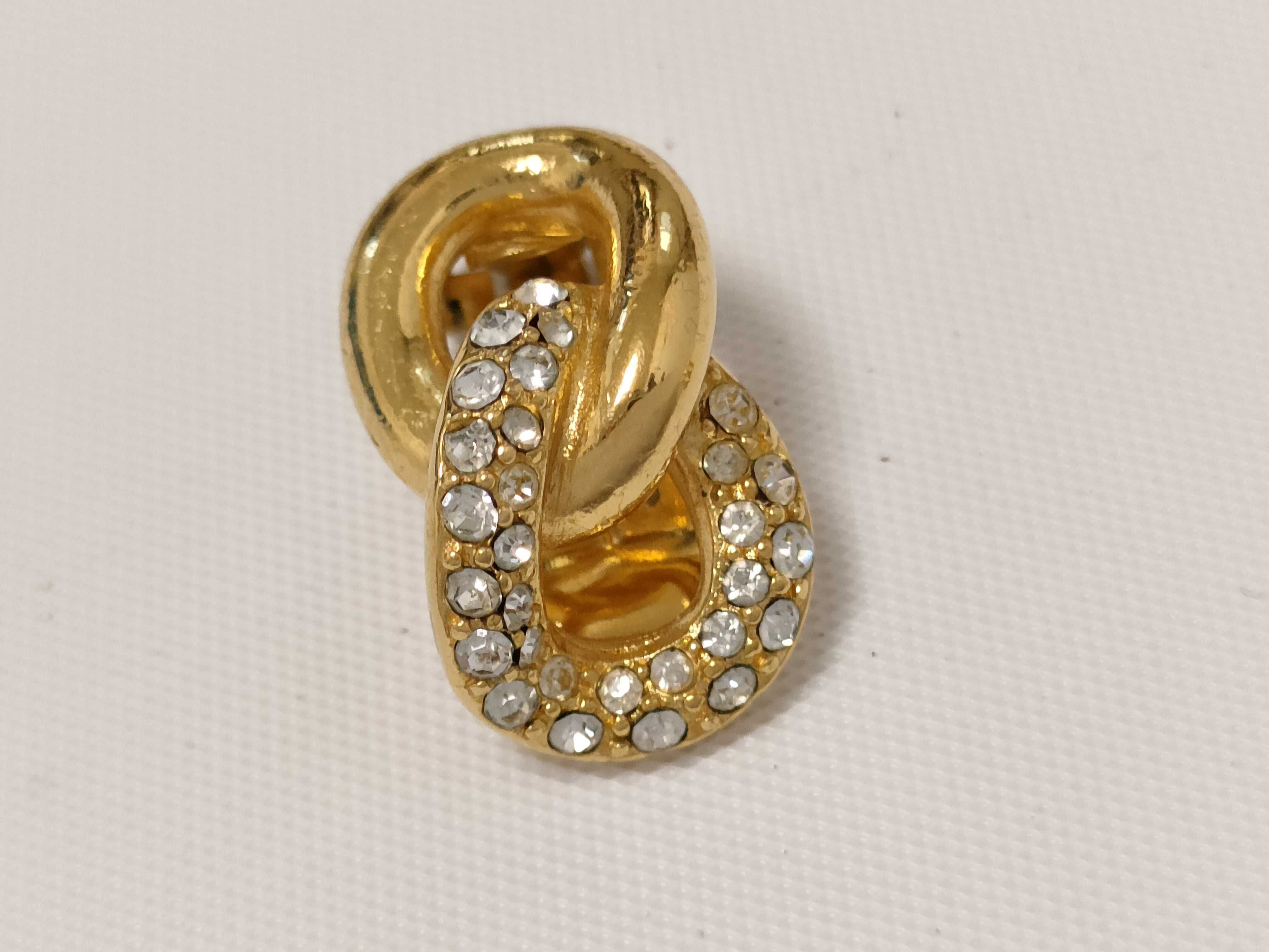 Christian Earrings, Rhinestone Gold Earrings — view 4