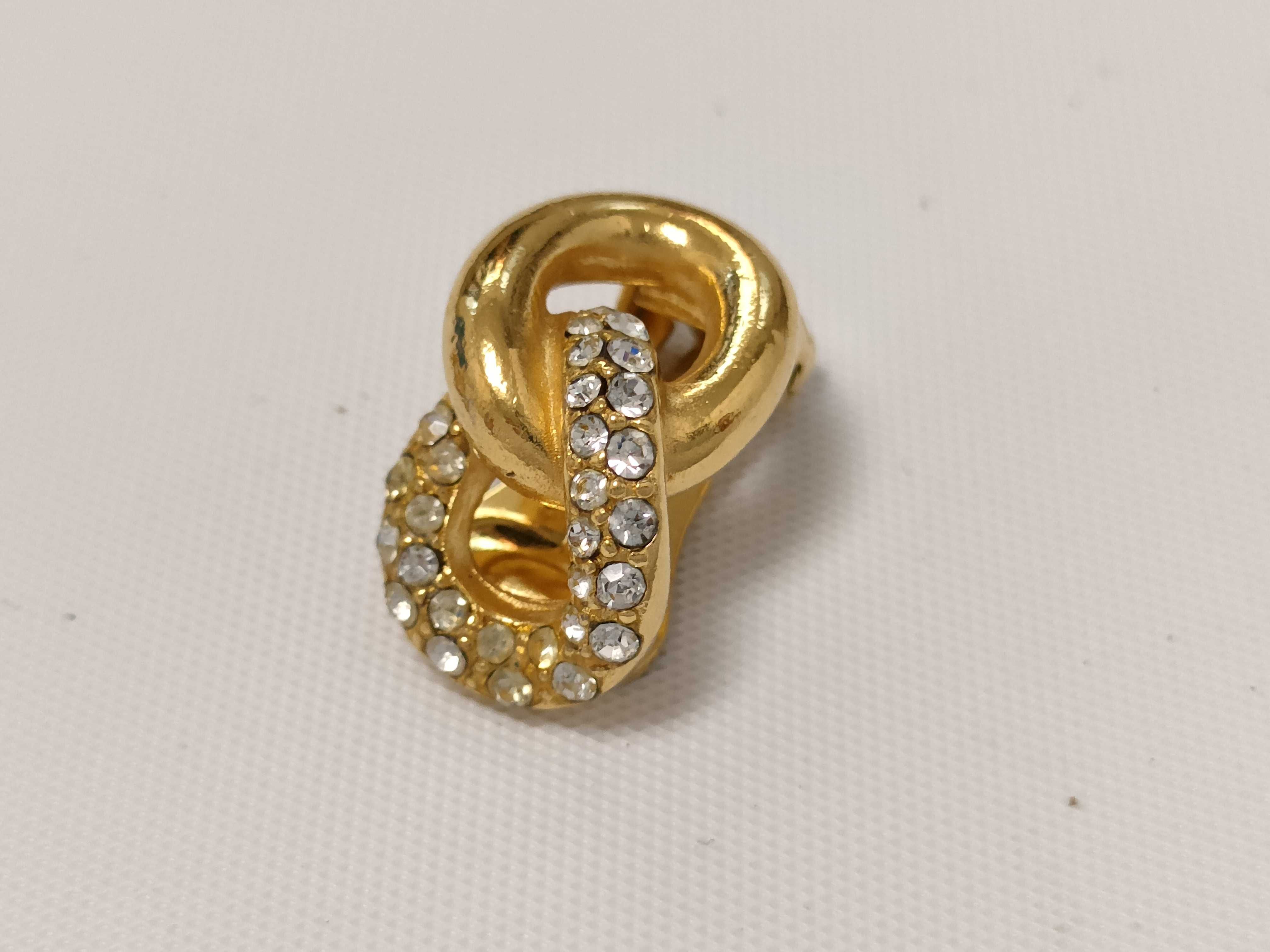 Christian Earrings, Rhinestone Gold Earrings — view 5