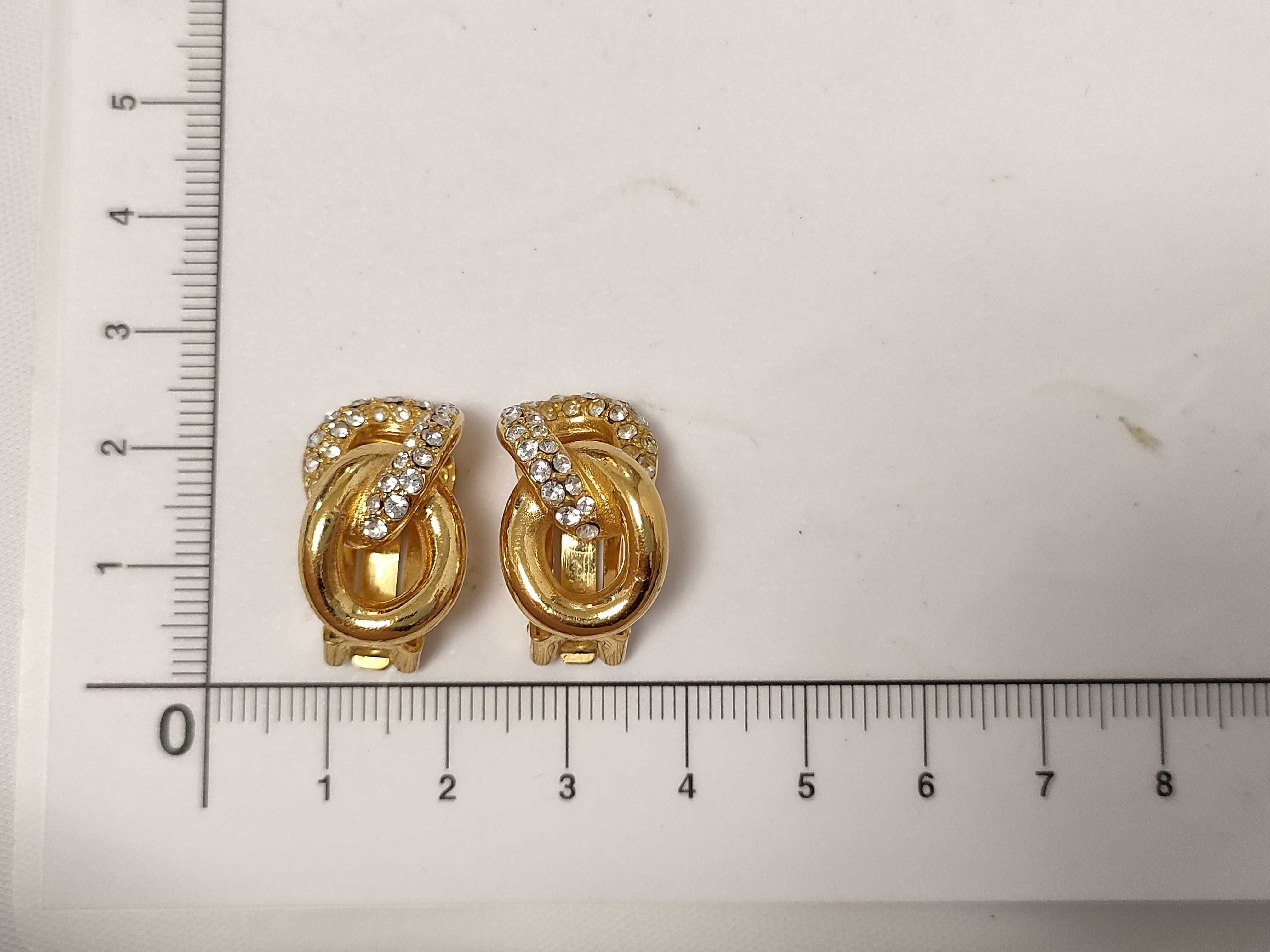 Christian Earrings, Rhinestone Gold Earrings — view 6
