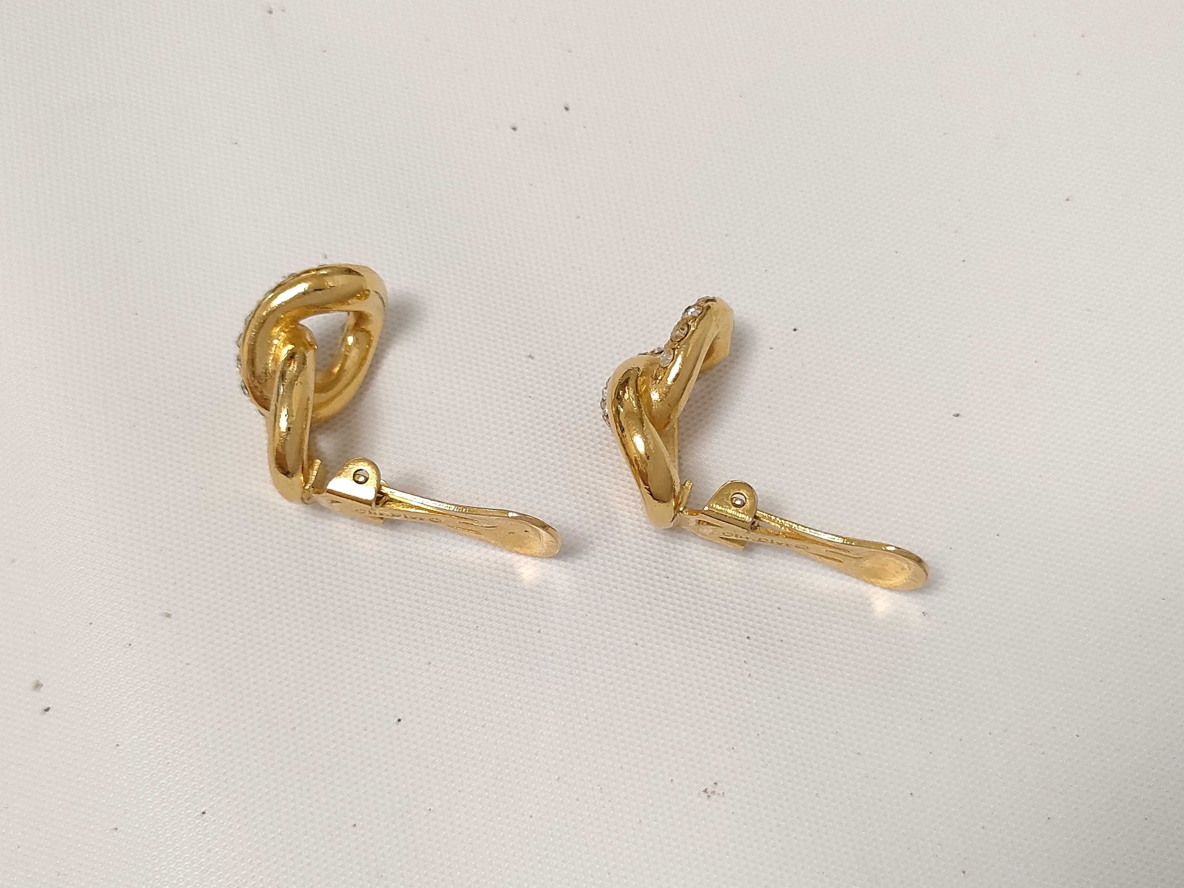 Christian Earrings, Rhinestone Gold Earrings — view 7