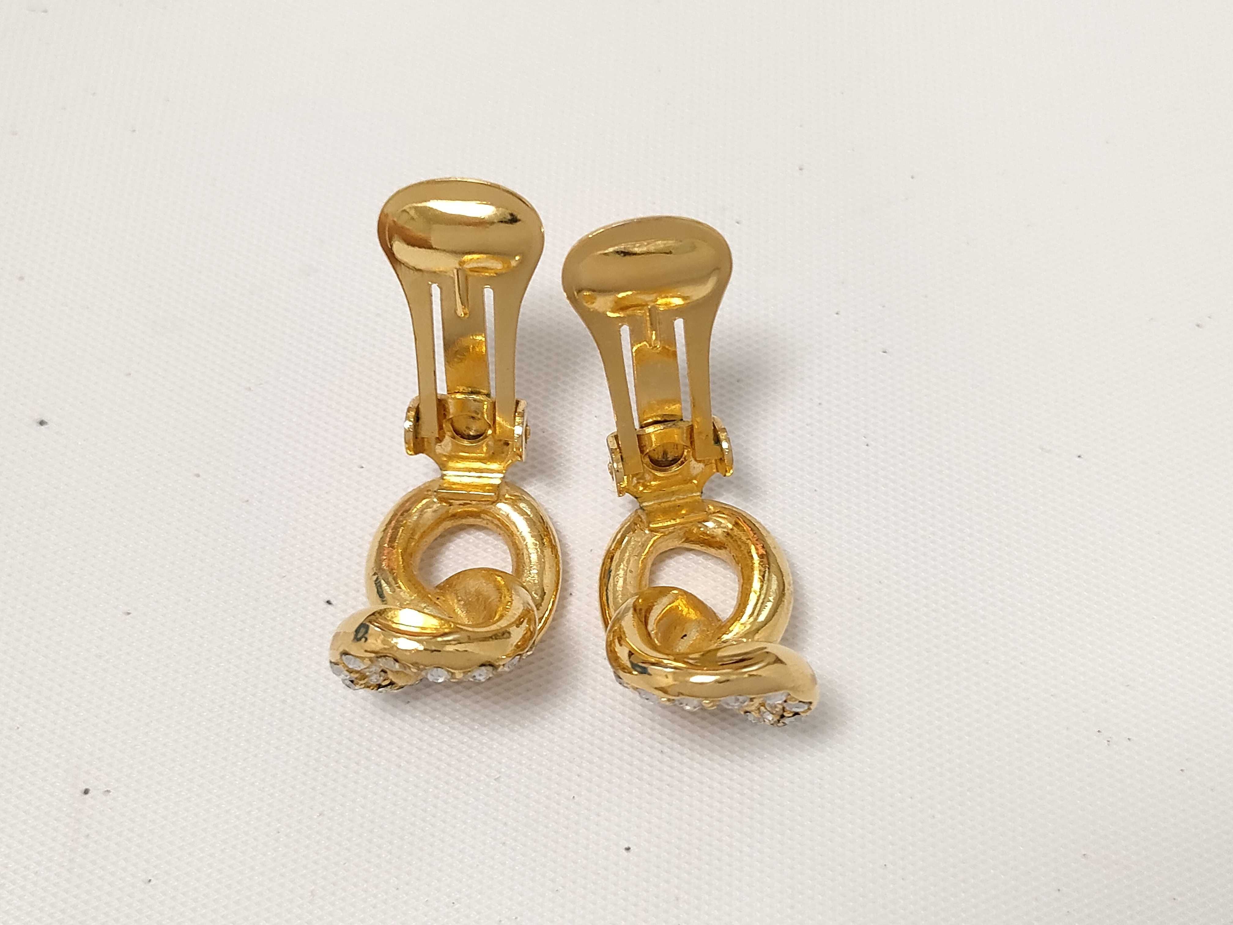 Christian Earrings, Rhinestone Gold Earrings — view 8