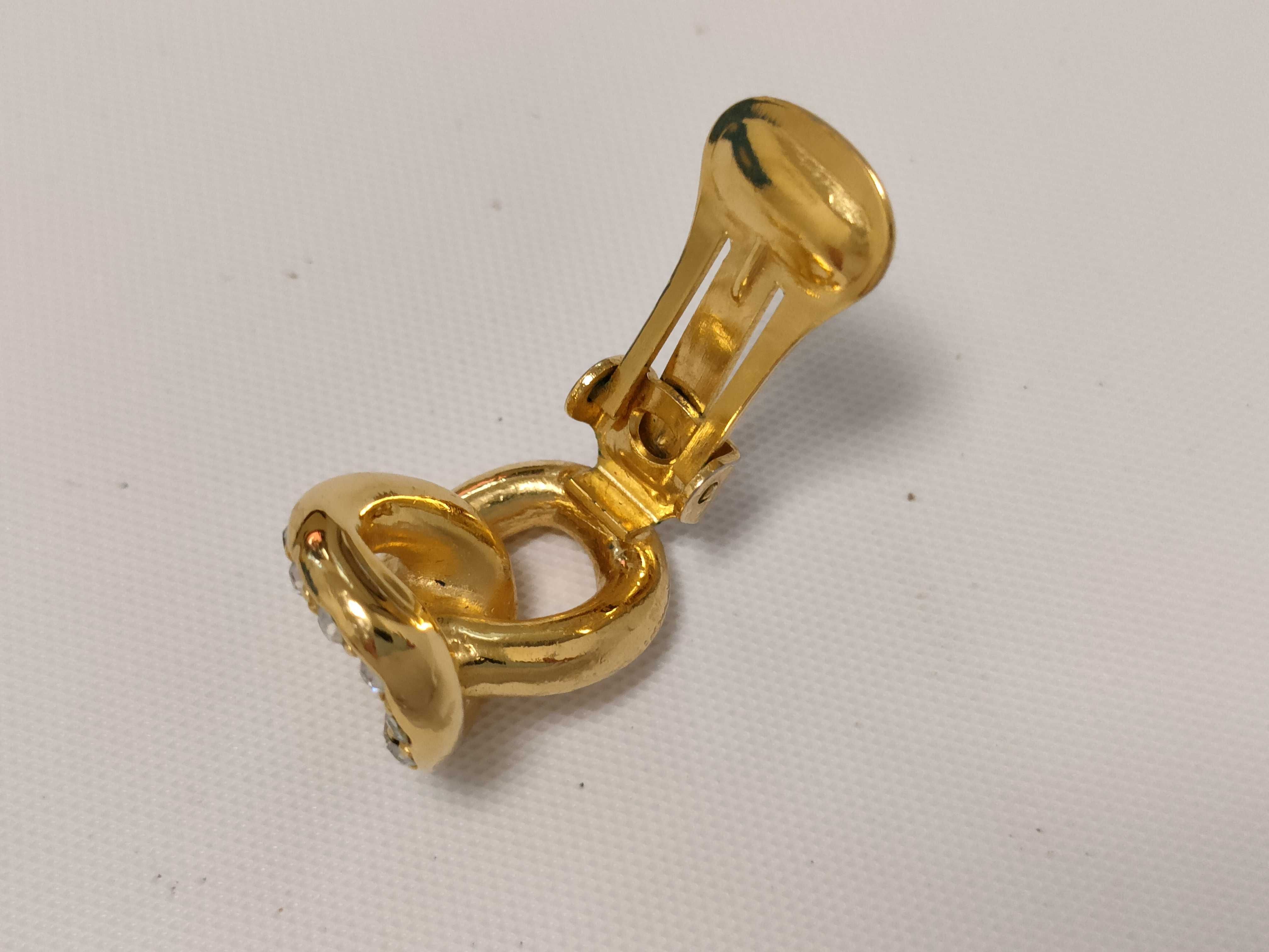 Christian Earrings, Rhinestone Gold Earrings — view 10