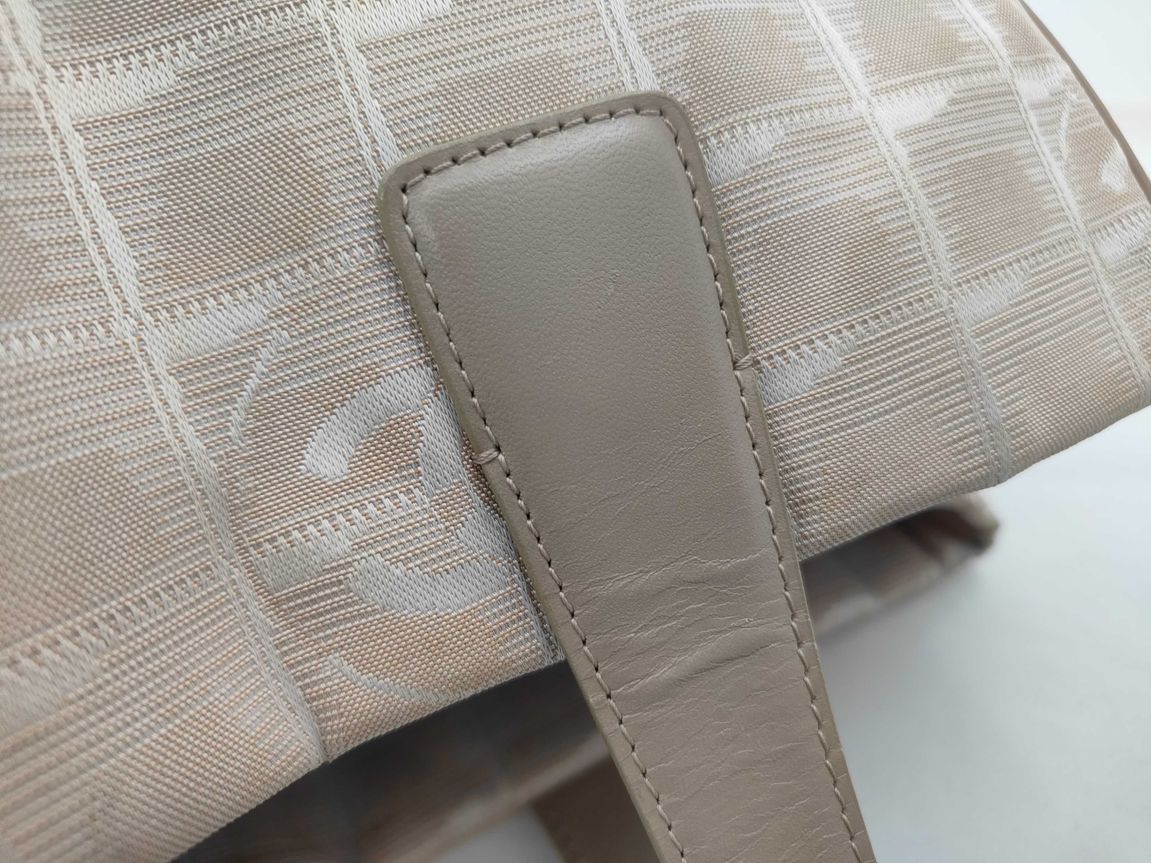 New Travel Line Nylon x Leather Tote Bag, Beige, Gold Hardware, 8119679 (Serial Number 8-series), Handbag — view 5