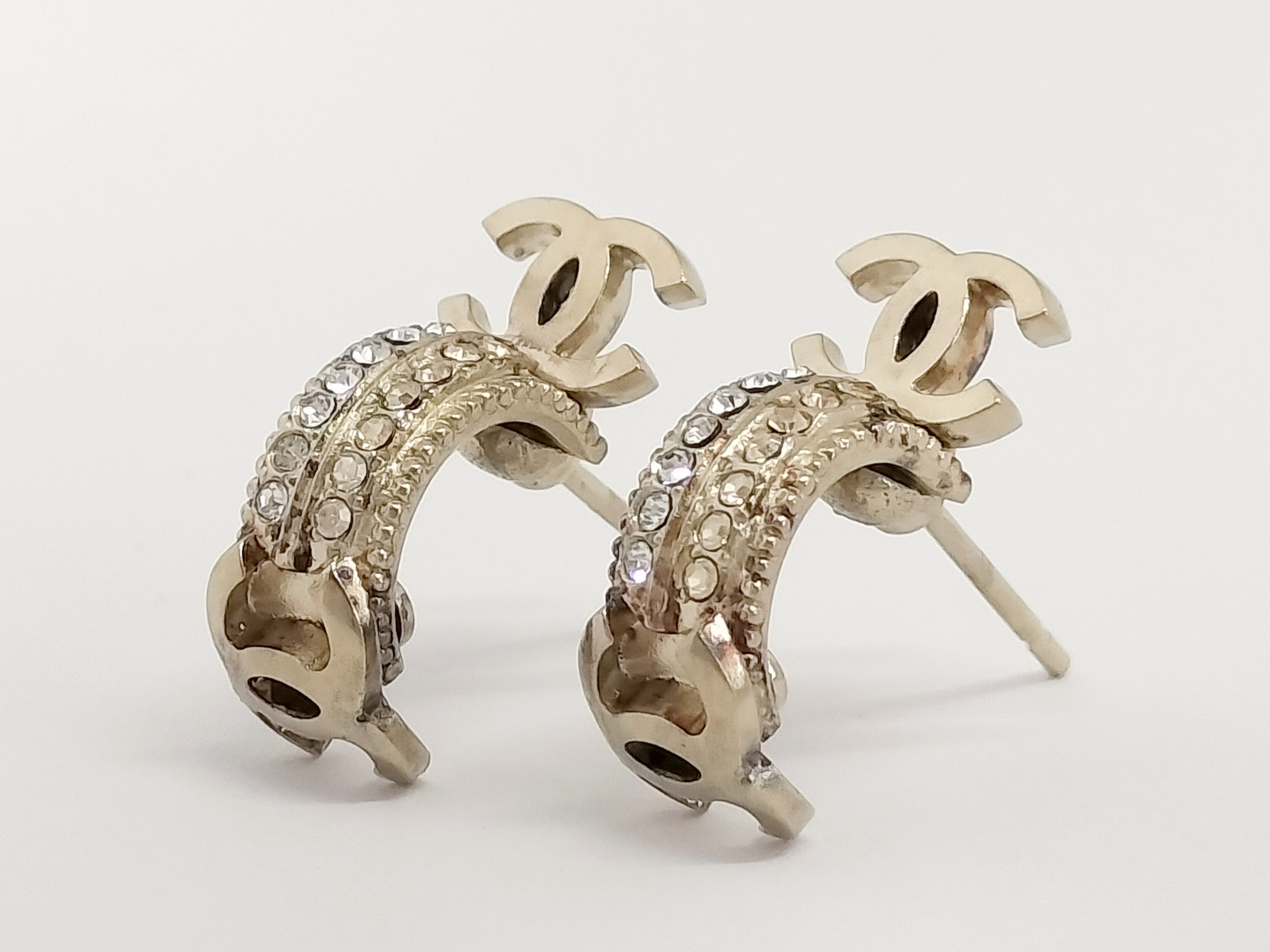 Coco Rhinestone Gold Earrings — view 2