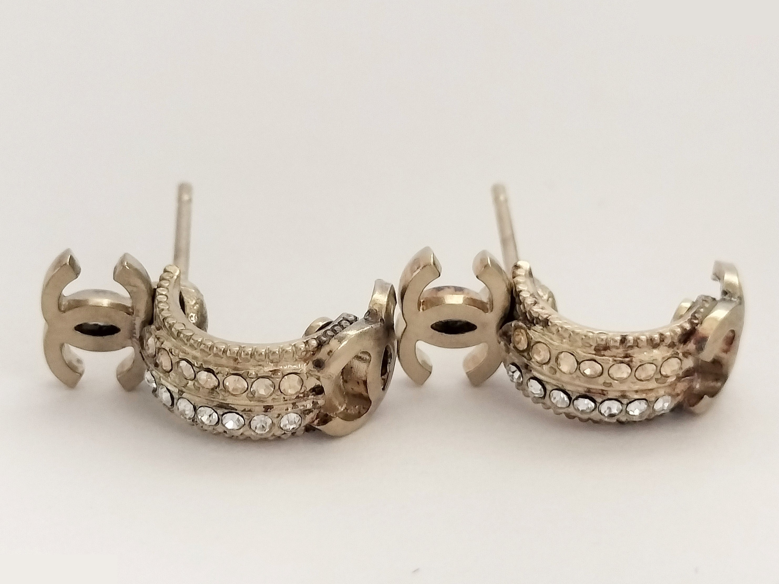 Coco Rhinestone Gold Earrings — view 8