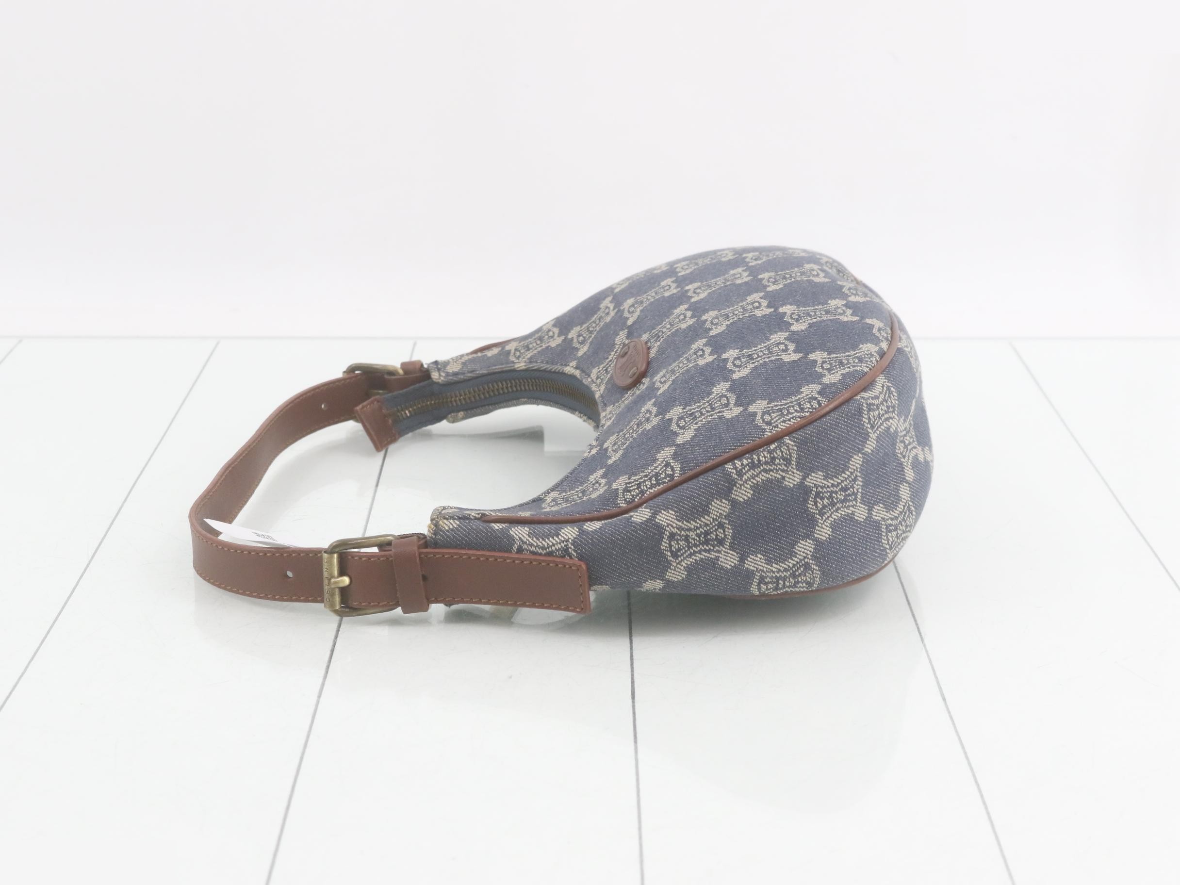 Paris Macadam Denim One-Shoulder Bag — view 4