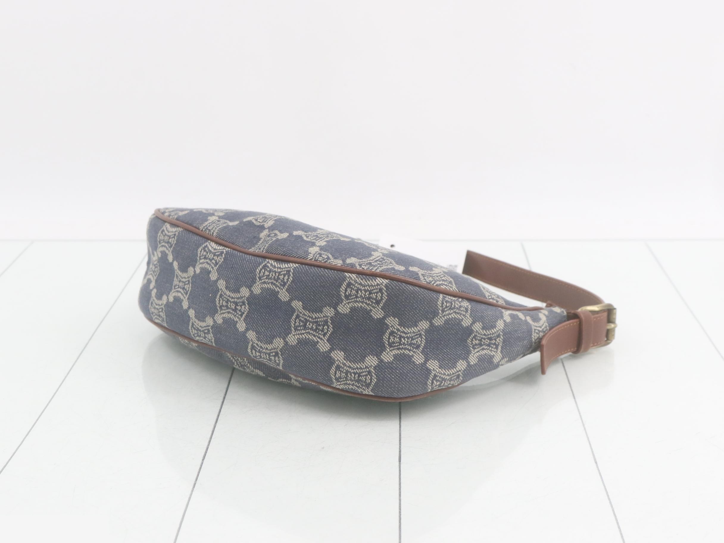 Paris Macadam Denim One-Shoulder Bag — view 6
