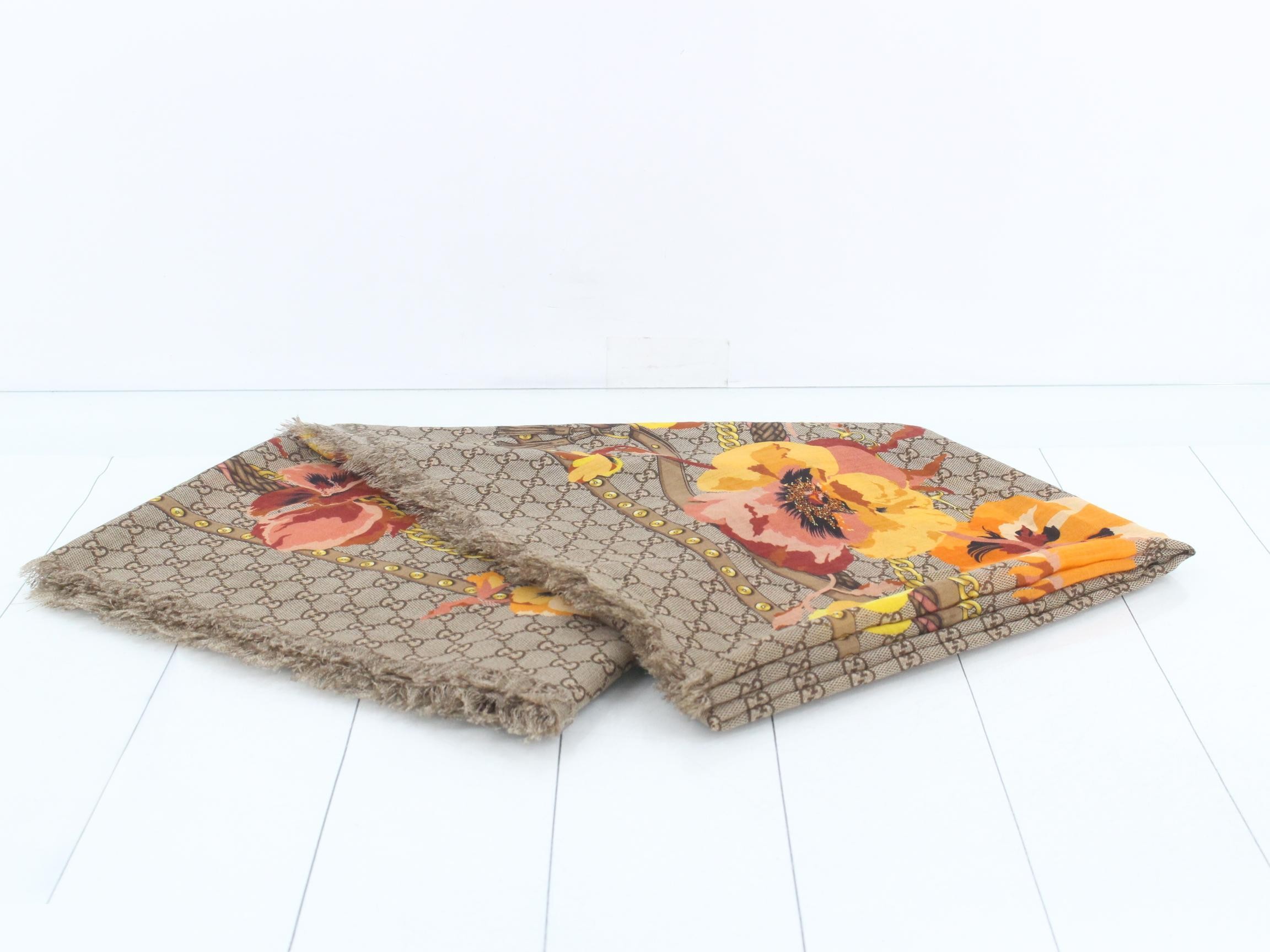 GG pattern Blooms stole — view 3