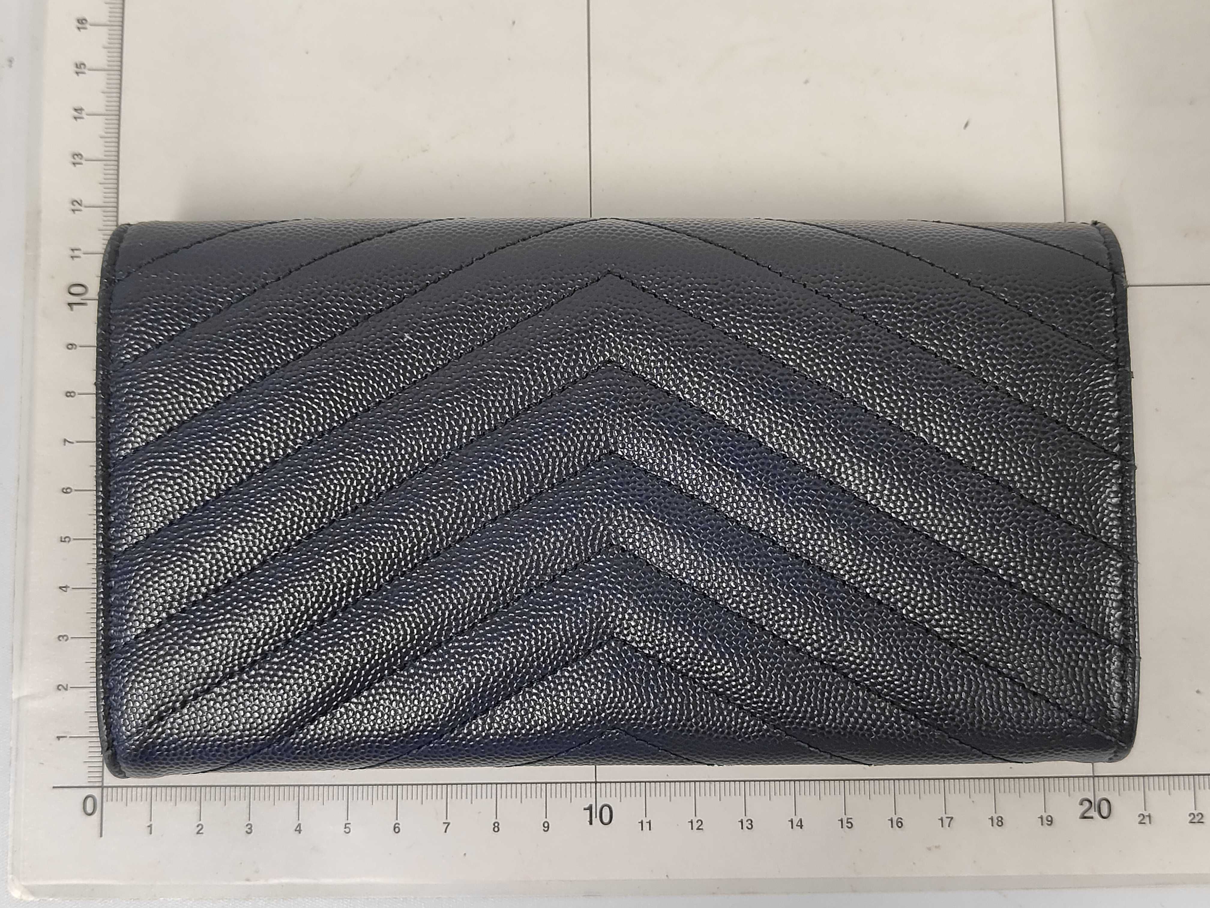 Cassandra Long Flap Wallet Caviar Navy 372264 Saint Laurent Paris Wallet — view 2