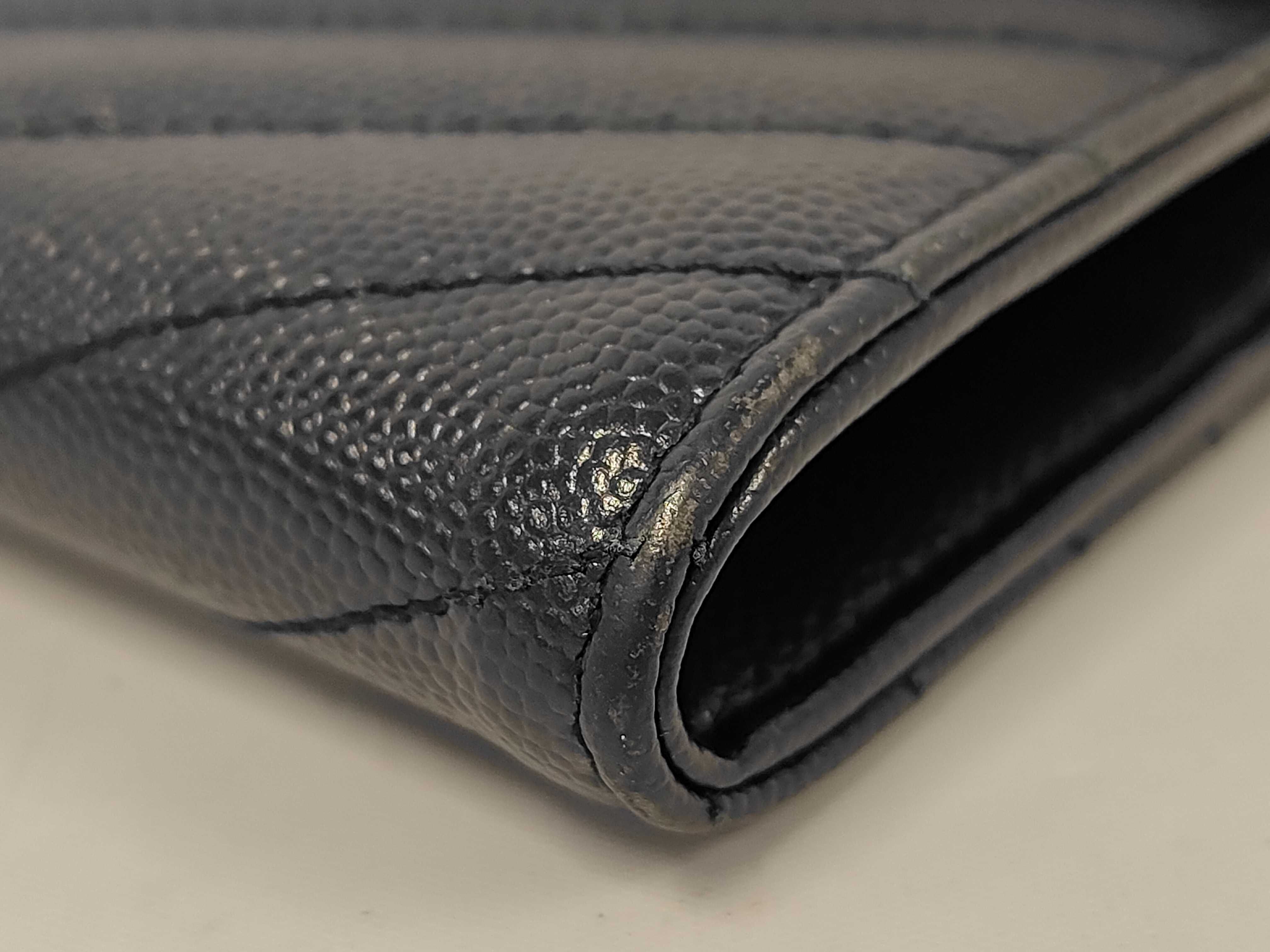 Cassandra Long Flap Wallet Caviar Navy 372264 Saint Laurent Paris Wallet — view 3