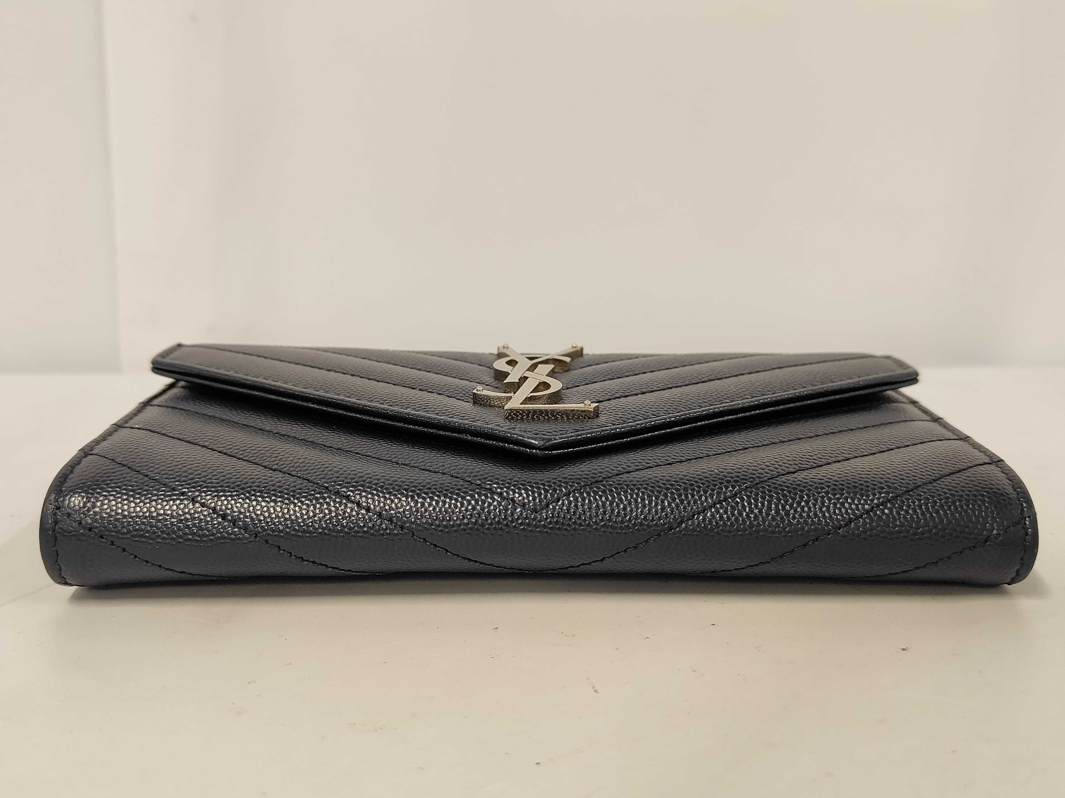 Cassandra Long Flap Wallet Caviar Navy 372264 Saint Laurent Paris Wallet — view 4
