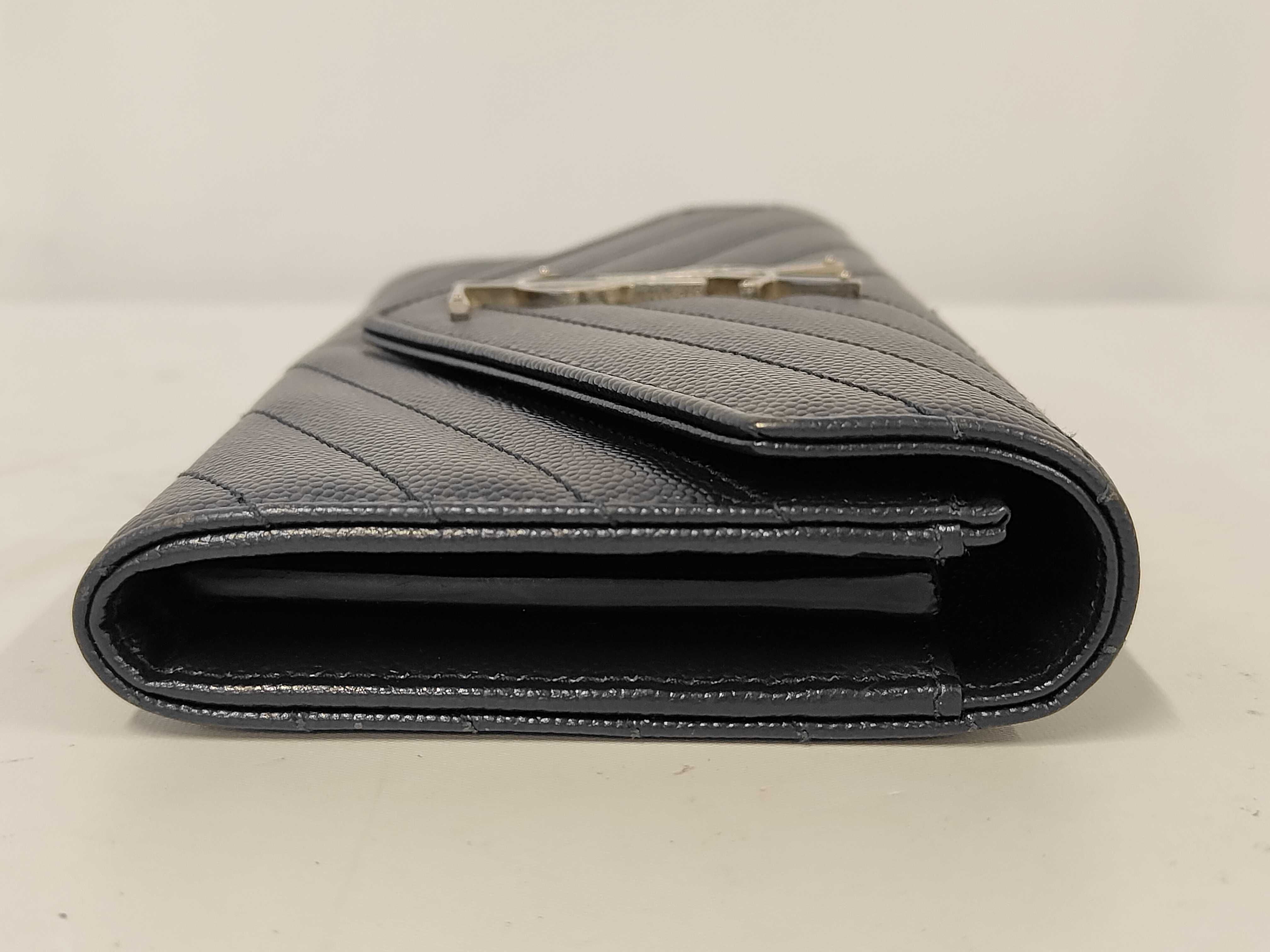 Cassandra Long Flap Wallet Caviar Navy 372264 Saint Laurent Paris Wallet — view 5