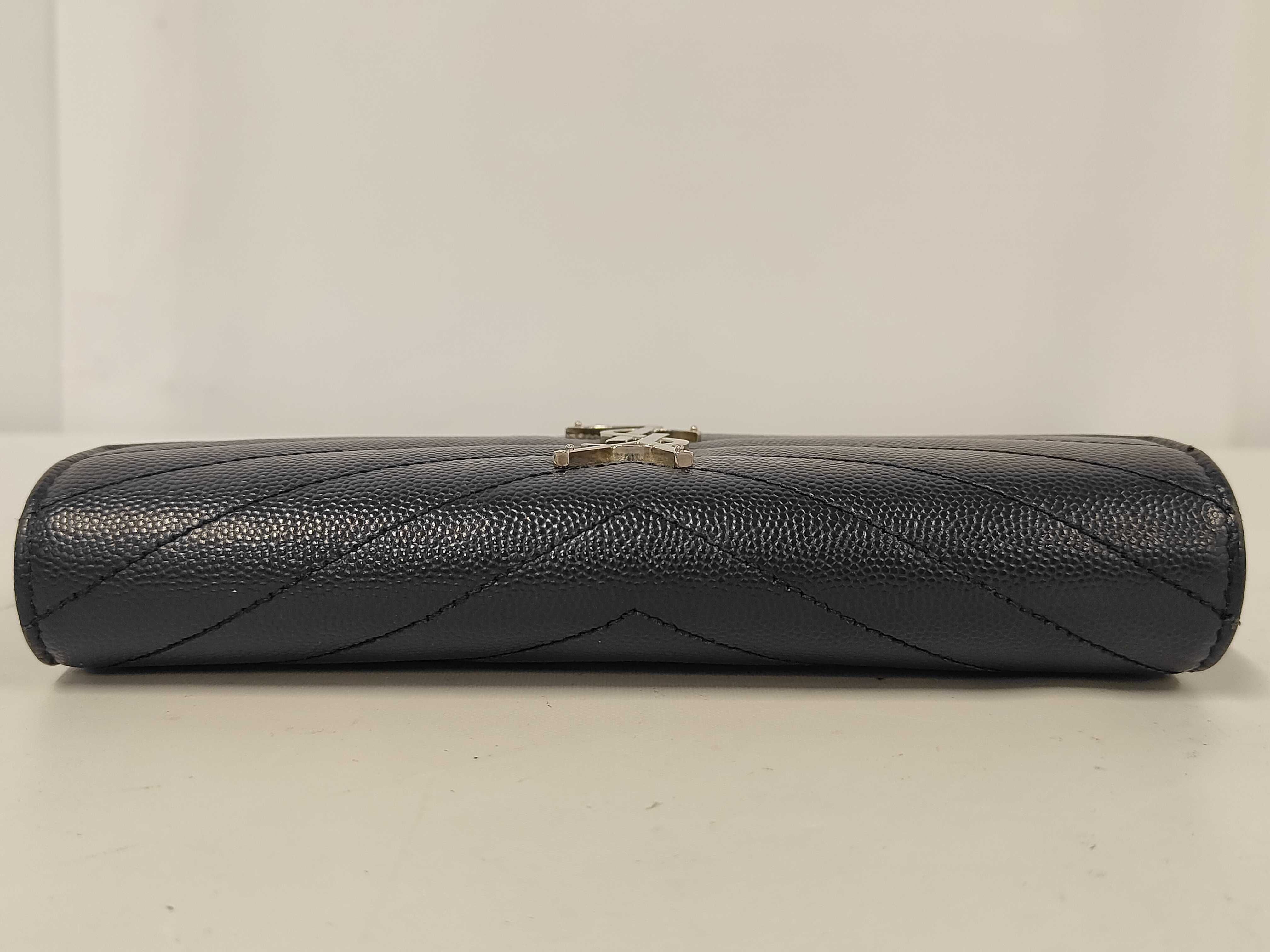 Cassandra Long Flap Wallet Caviar Navy 372264 Saint Laurent Paris Wallet — view 6