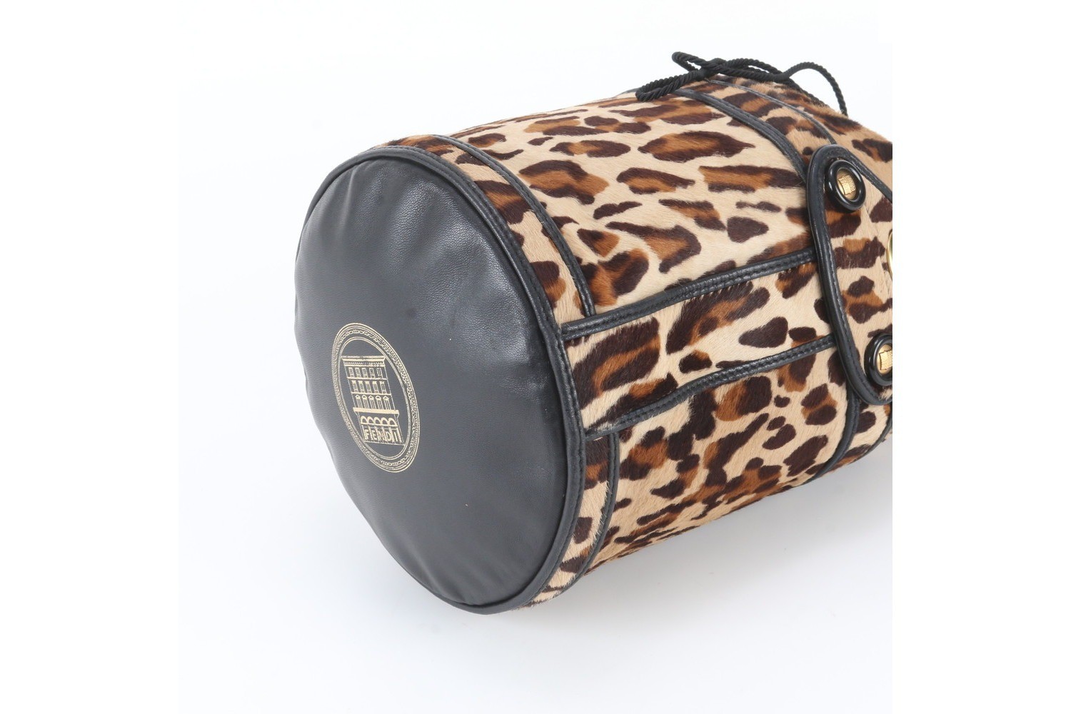 Calf hair leopard print leather handbag (8BR554) — view 4