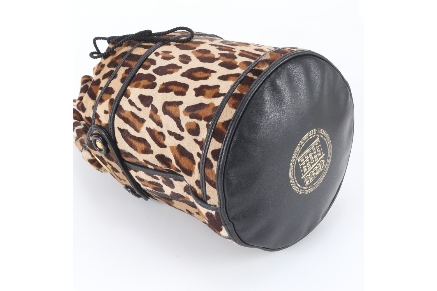 Calf hair leopard print leather handbag (8BR554) — view 5