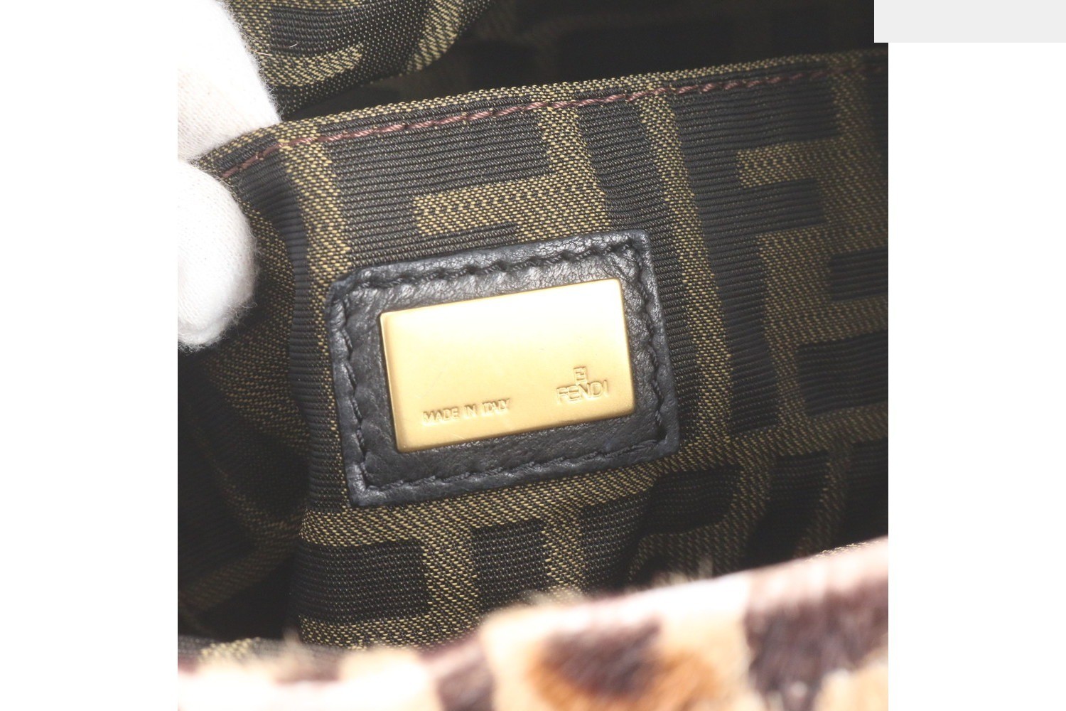 Calf hair leopard print leather handbag (8BR554) — view 8