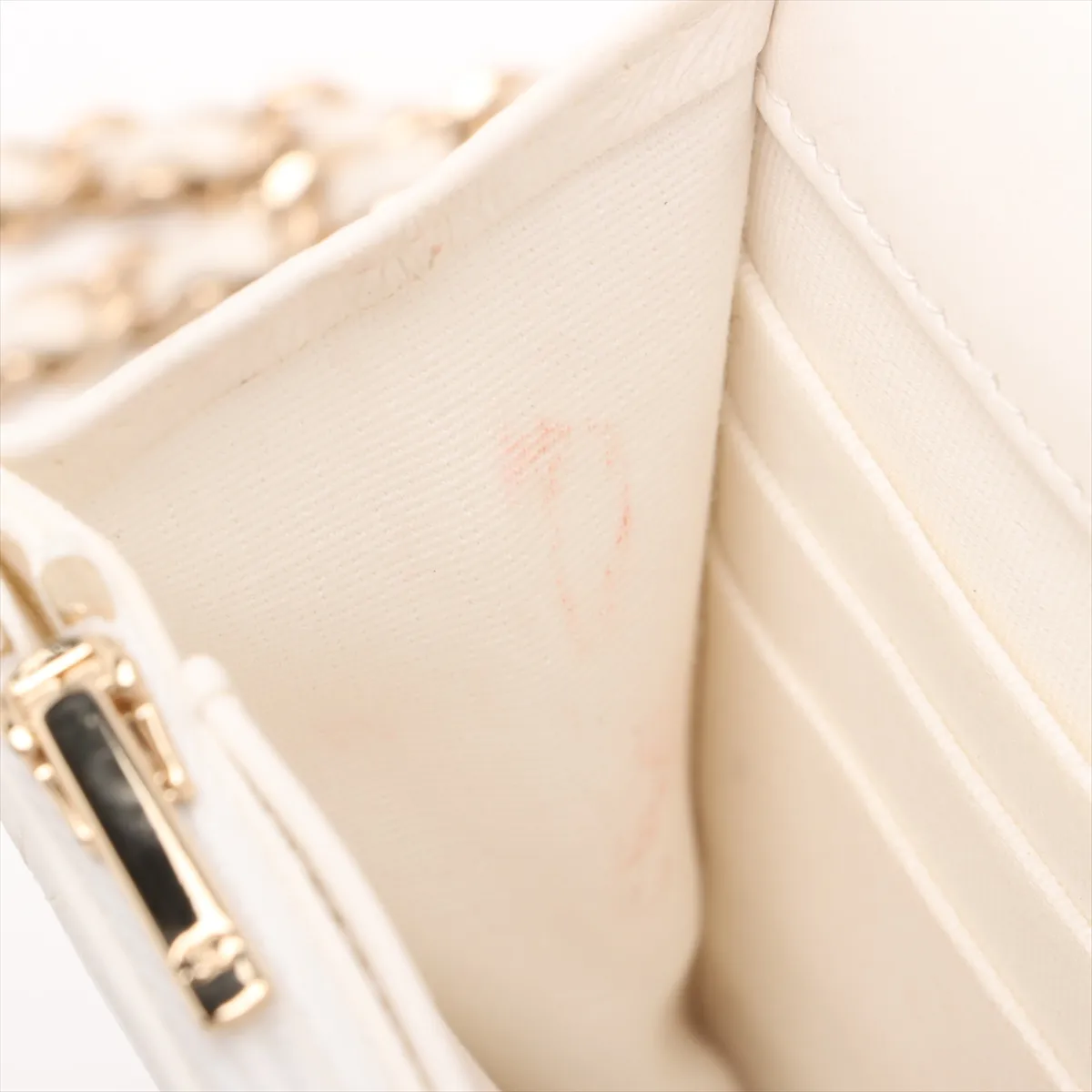 Matelassé Lambskin 2-Way Shoulder Bag, Top Handle, Pearl White, Gold Hardware, K76N62LG, Random Plate — view 15