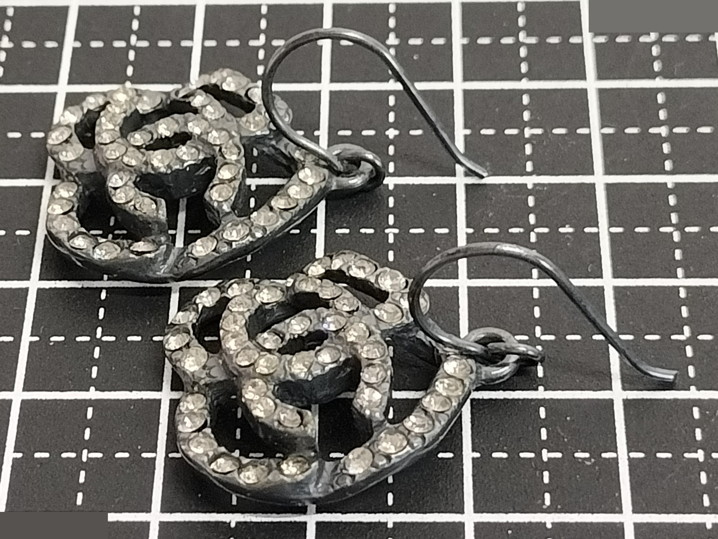 Coco Camellia Rhinestone Silver Earrings — view 7