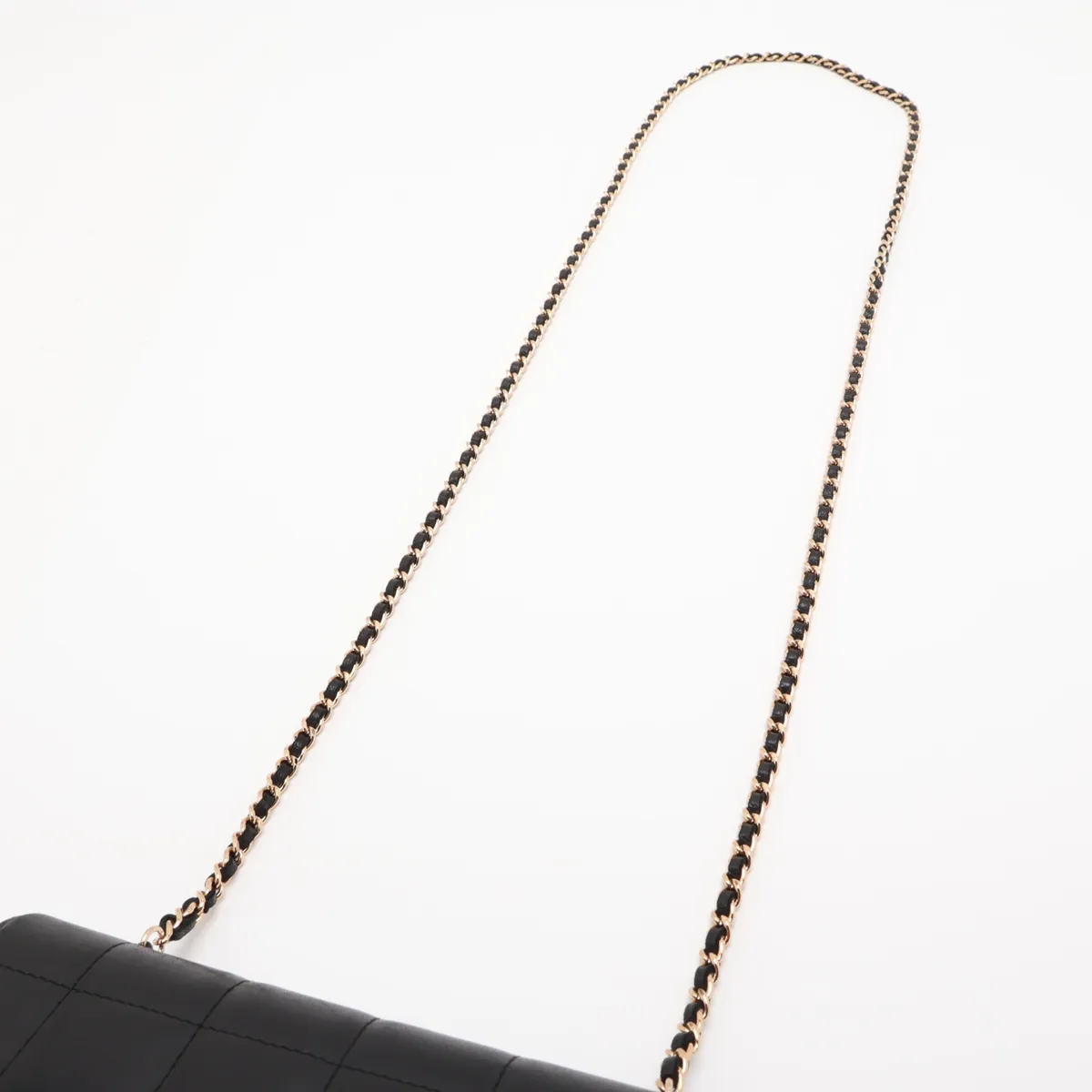 Chocolate Bar Lambskin Chain Shoulder Bag, Black with Gold Hardware, Item No. 12388325 (Serial No. 12) — view 5