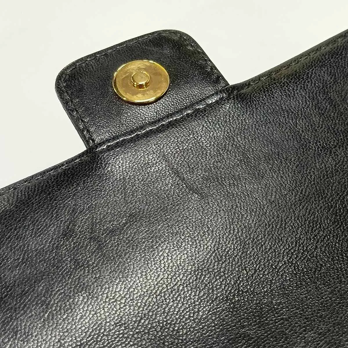 Chocolate Bar Lambskin Chain Shoulder Bag, Black with Gold Hardware, Item No. 12388325 (Serial No. 12) — view 9