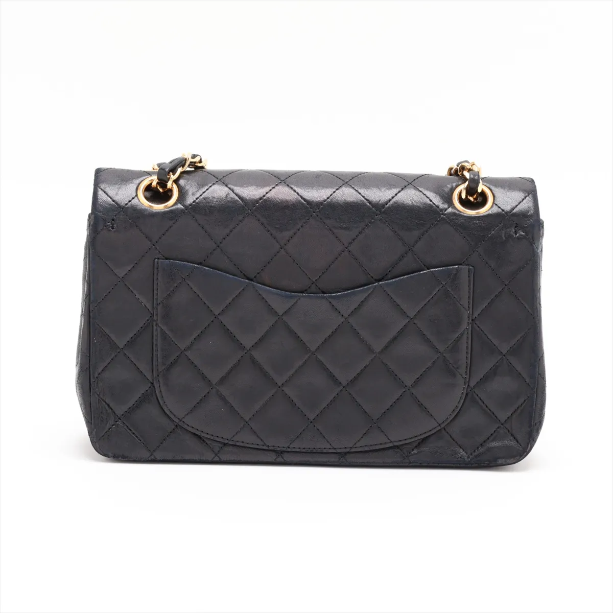 Matelassé 23 Small Lambskin Double Flap Double Chain Bag, Black with Gold Hardware, 1058338, Series 1, A01113 — view 2