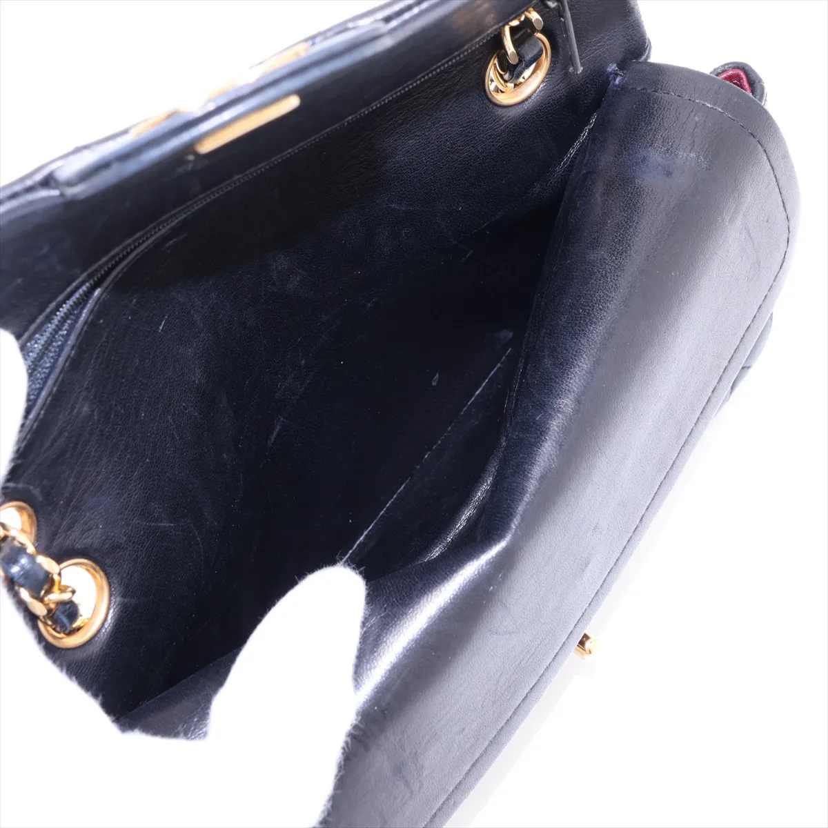 Matelassé 23 Small Lambskin Double Flap Double Chain Bag, Black with Gold Hardware, 1058338, Series 1, A01113 — view 11