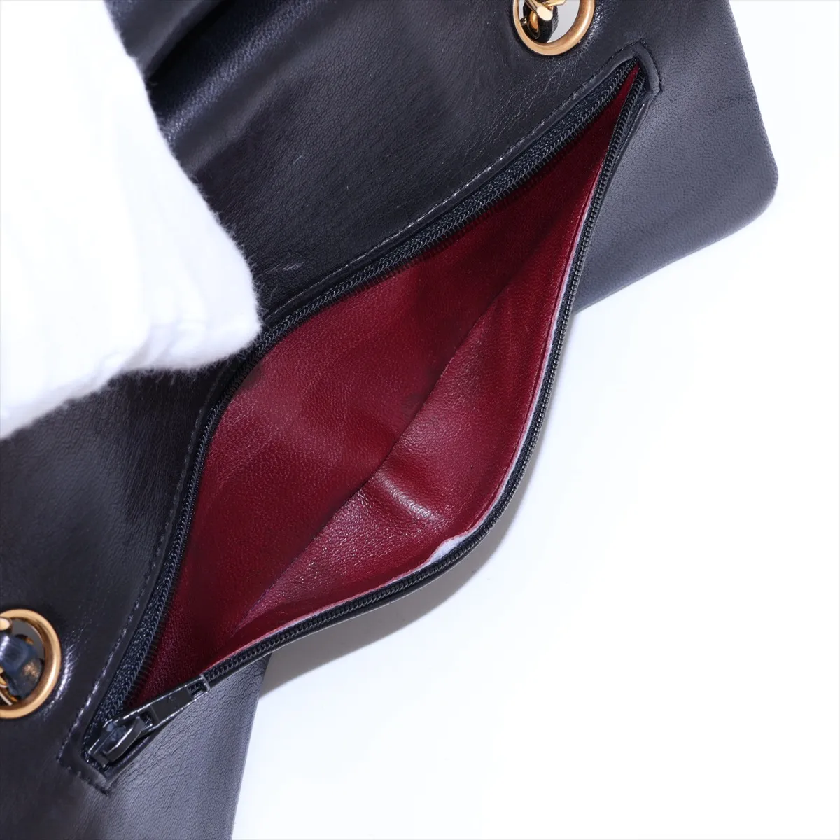Matelassé 23 Small Lambskin Double Flap Double Chain Bag, Black with Gold Hardware, 1058338, Series 1, A01113 — view 12
