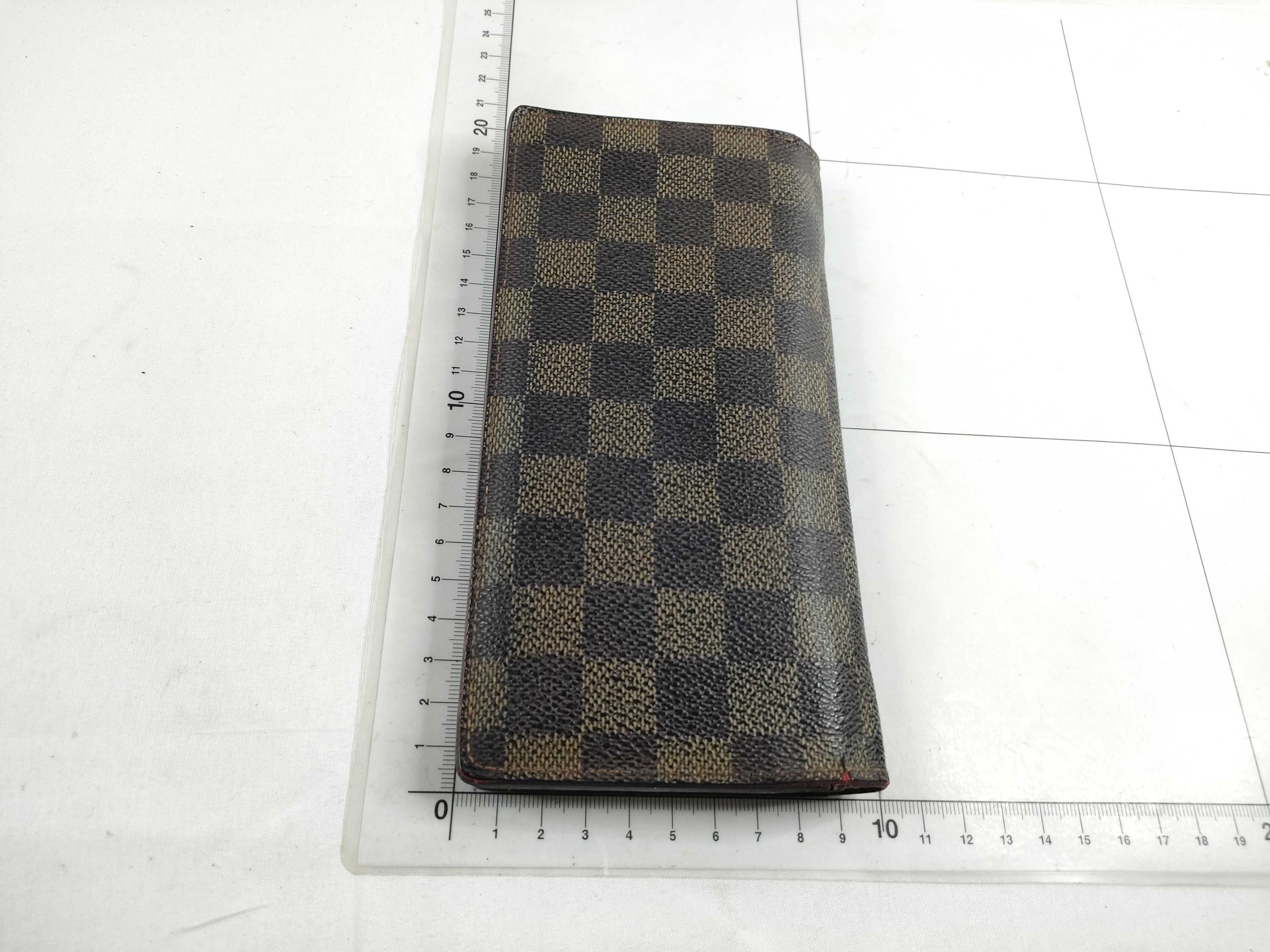 Damier Portefeuille Brazza N60017/SP1048 with initials, box, dust bag, and wallet. — view 2