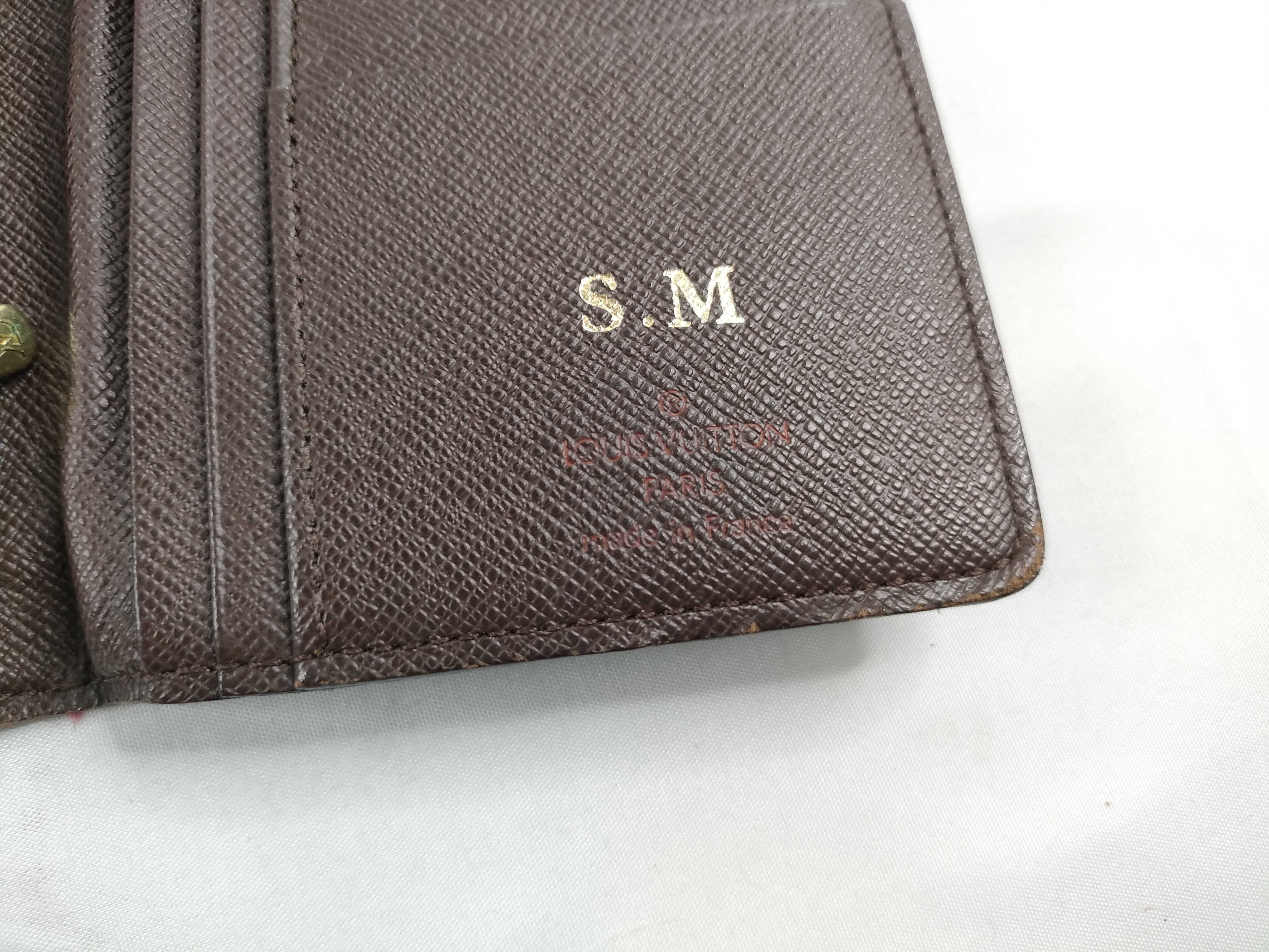 Damier Portefeuille Brazza N60017/SP1048 with initials, box, dust bag, and wallet. — view 9