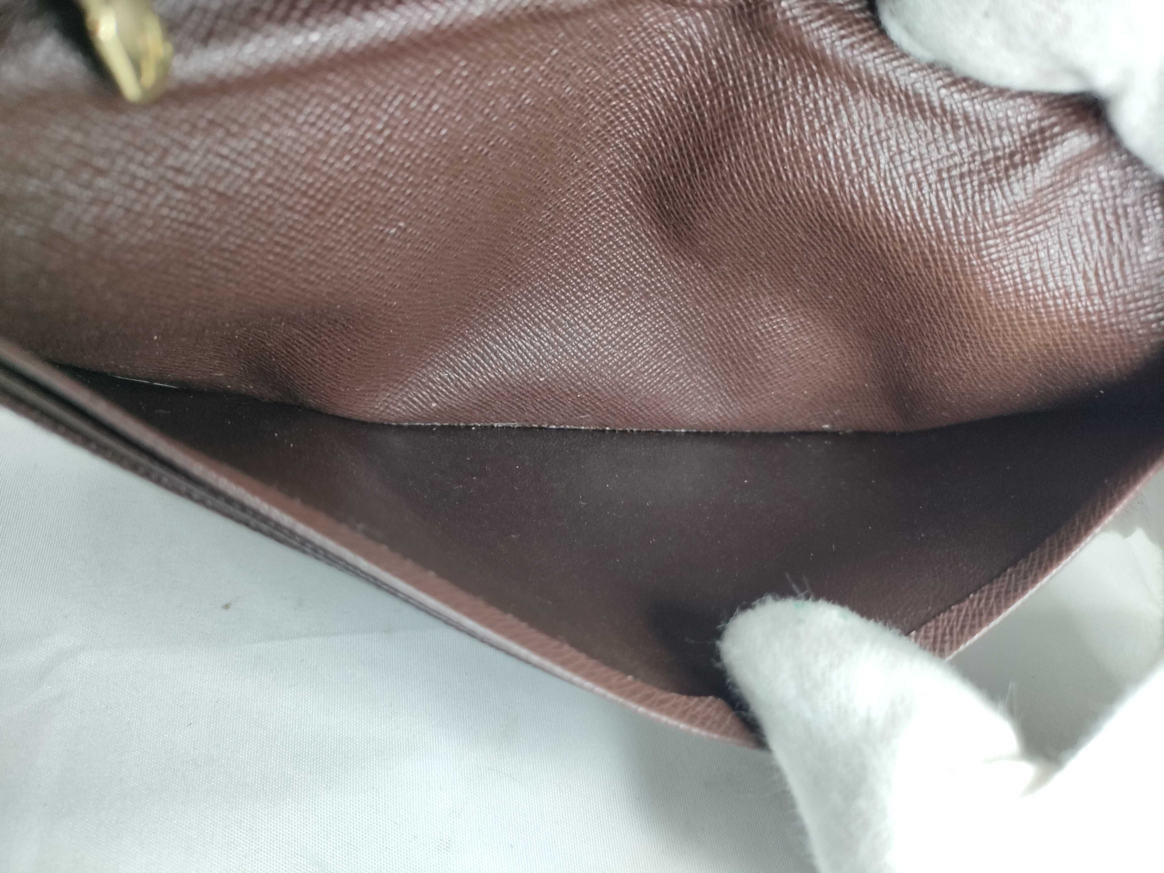 Damier Portefeuille Brazza N60017/SP1048 with initials, box, dust bag, and wallet. — view 10