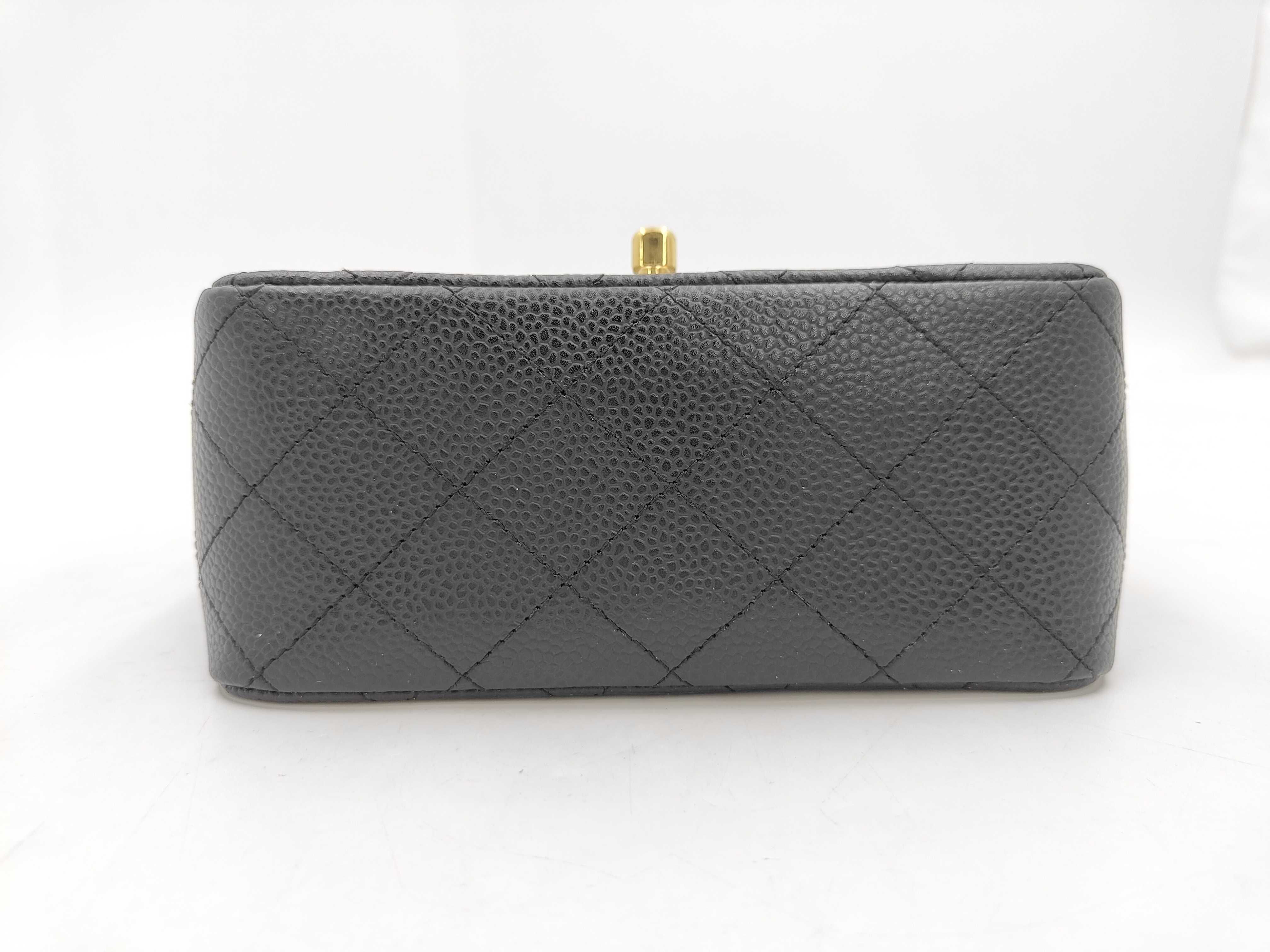 Mini Mat Caviar Skin Black Shoulder Bag (Serial Number 12, Model A35200) — view 4
