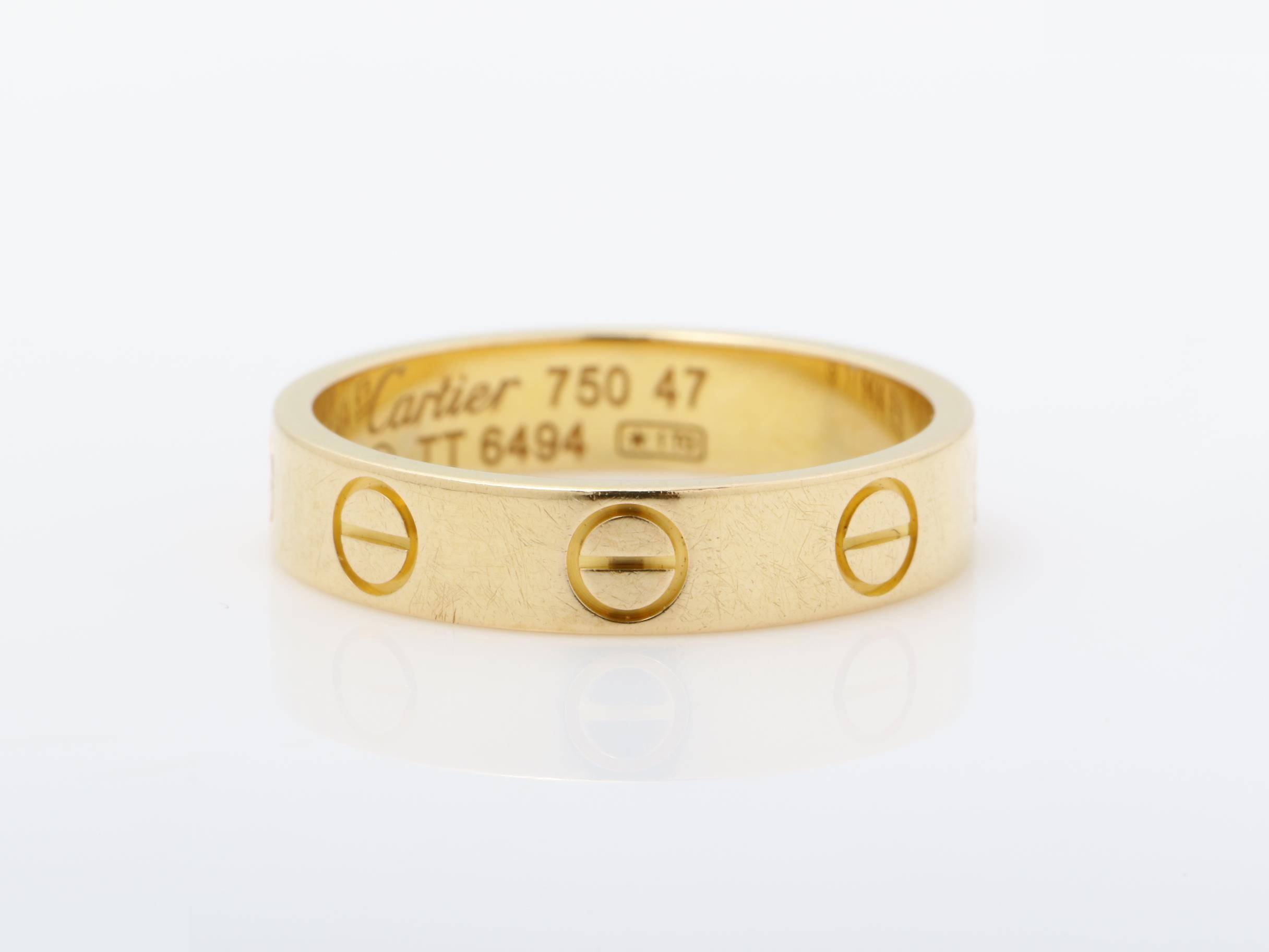 Love Series (Precious Metal) Ring, 750PG, 2.8g, Size #47 / Width approx. 3.5mm