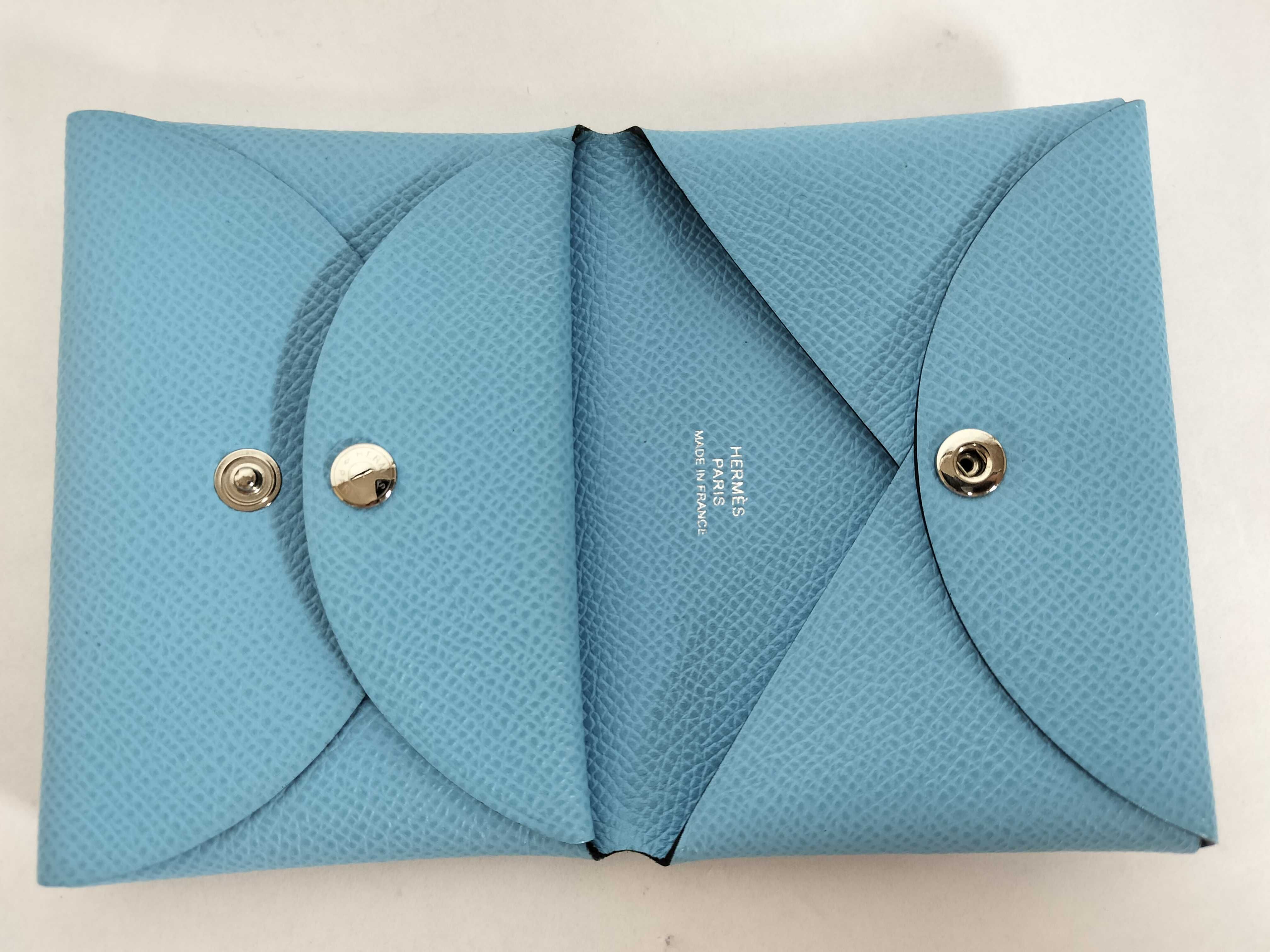 Calvi Duo Celeste Epsom B-stamp Card Case — view 7